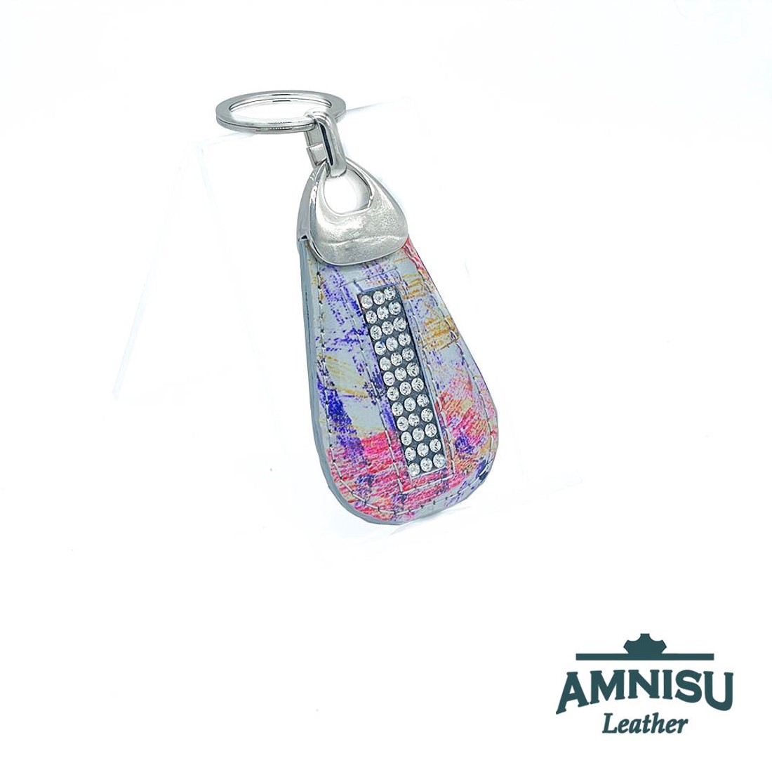 Színes mintás csepp alakú swarovski köves kulcstartó H4017 - táska & tok - kulcstartó & táskadísz - kulcstartó - Meska.hu