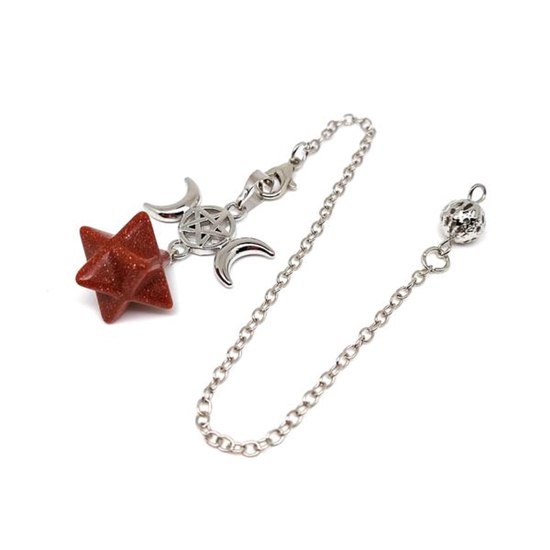 Inga merkaba istennő Goldstone vörös 2x2cm - otthon & életmód - dekoráció - spiritualitás - inga - Meska.hu