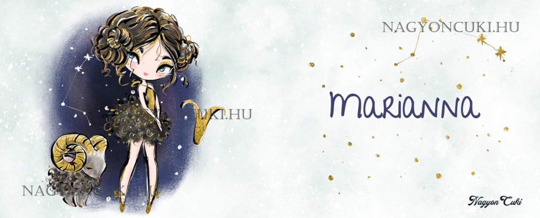 Személyre szabható - Barna hajú Csini Kos lány mintás bögre - otthon & életmód - konyhafelszerelés, tálalás - tálalás - bögre & csésze - Meska.hu