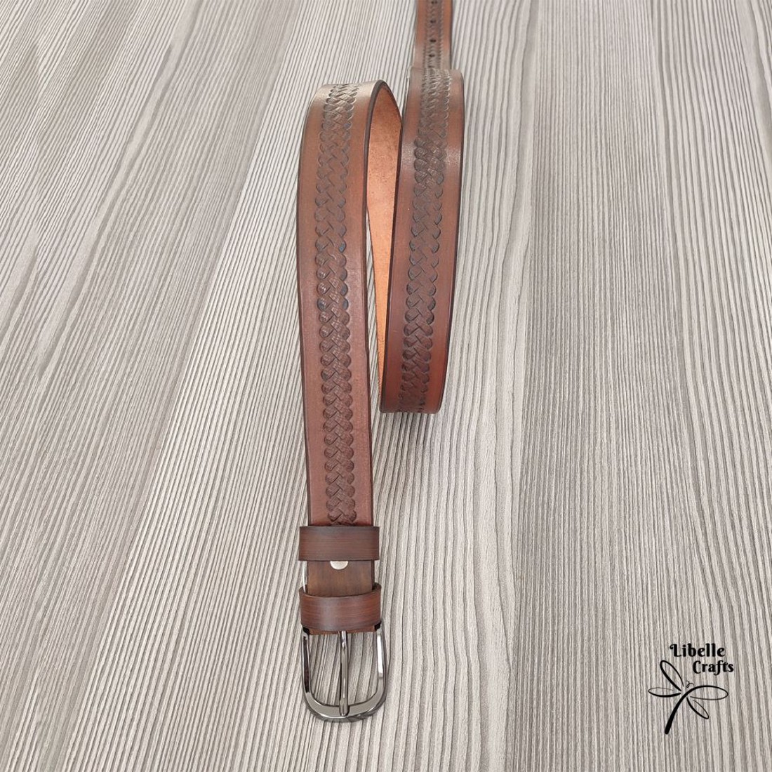 Sötétbarna fonott mintás női öv -  - Meska.hu