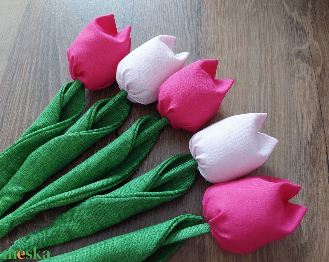 Textil tulipán  - otthon & életmód - dekoráció - asztal és polc dekoráció - asztaldísz - Meska.hu