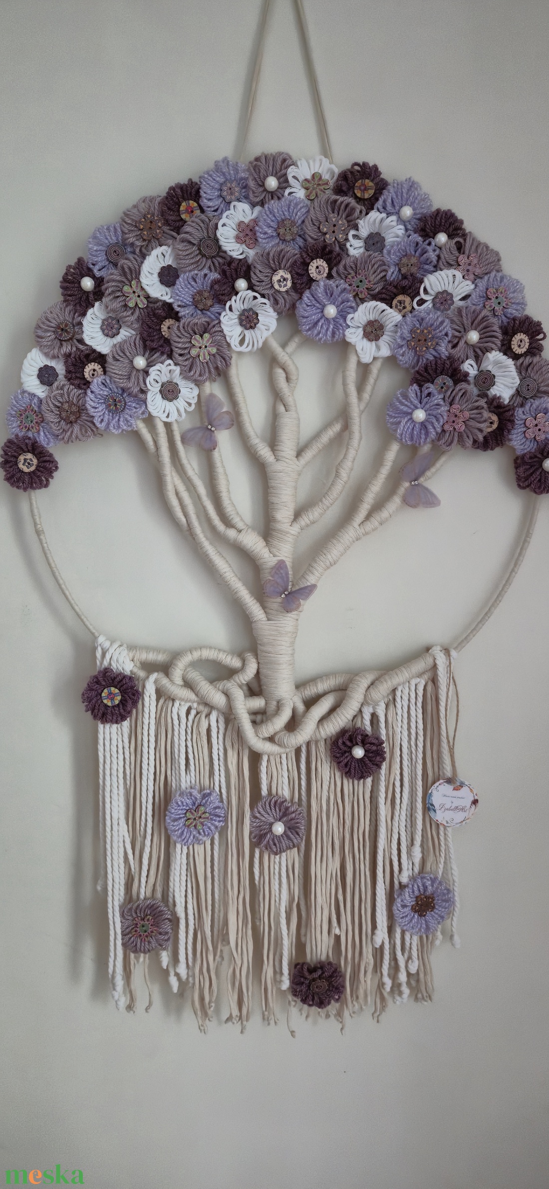 Makramé életfa - otthon & életmód - dekoráció - fali és függő dekoráció - falra akasztható dekor - Meska.hu