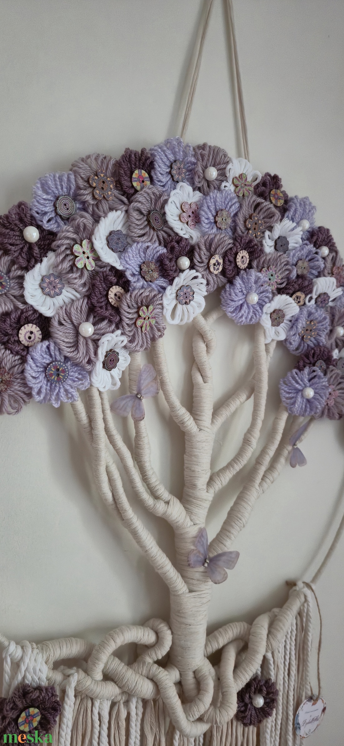 Makramé életfa - otthon & életmód - dekoráció - fali és függő dekoráció - falra akasztható dekor - Meska.hu