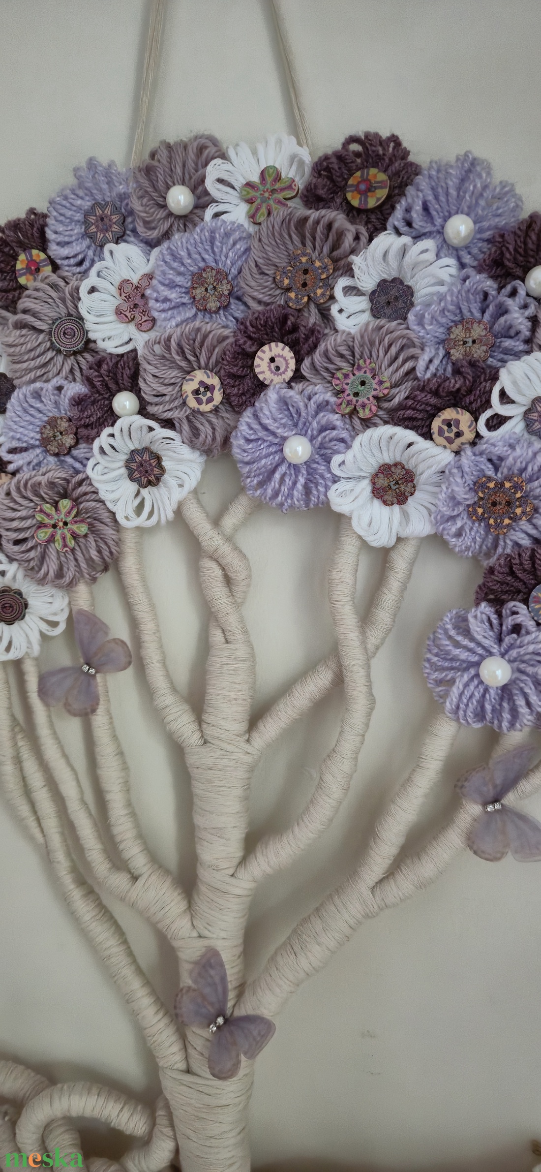 Makramé életfa - otthon & életmód - dekoráció - fali és függő dekoráció - falra akasztható dekor - Meska.hu