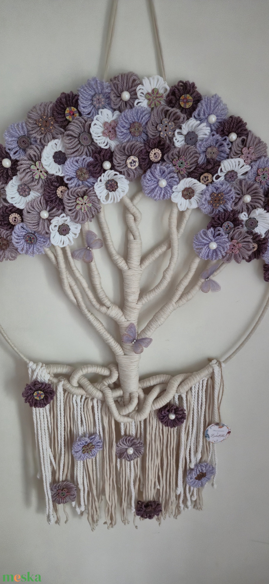 Makramé életfa - otthon & életmód - dekoráció - fali és függő dekoráció - falra akasztható dekor - Meska.hu