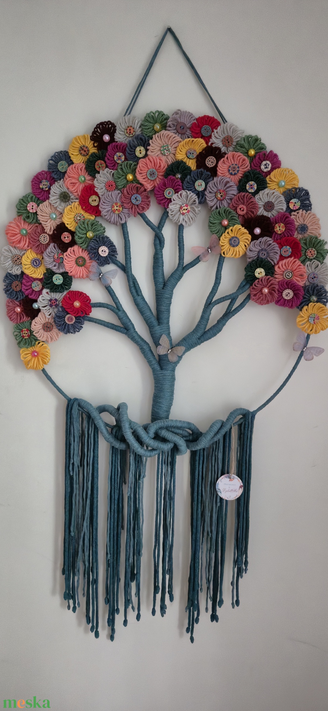 Makramé életfa  - otthon & életmód - dekoráció - fali és függő dekoráció - falra akasztható dekor - Meska.hu