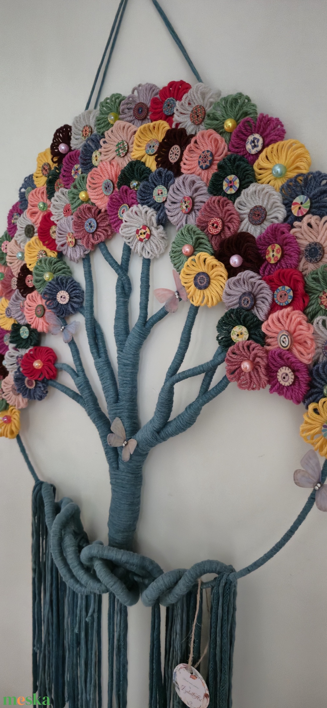 Makramé életfa  - otthon & életmód - dekoráció - fali és függő dekoráció - falra akasztható dekor - Meska.hu