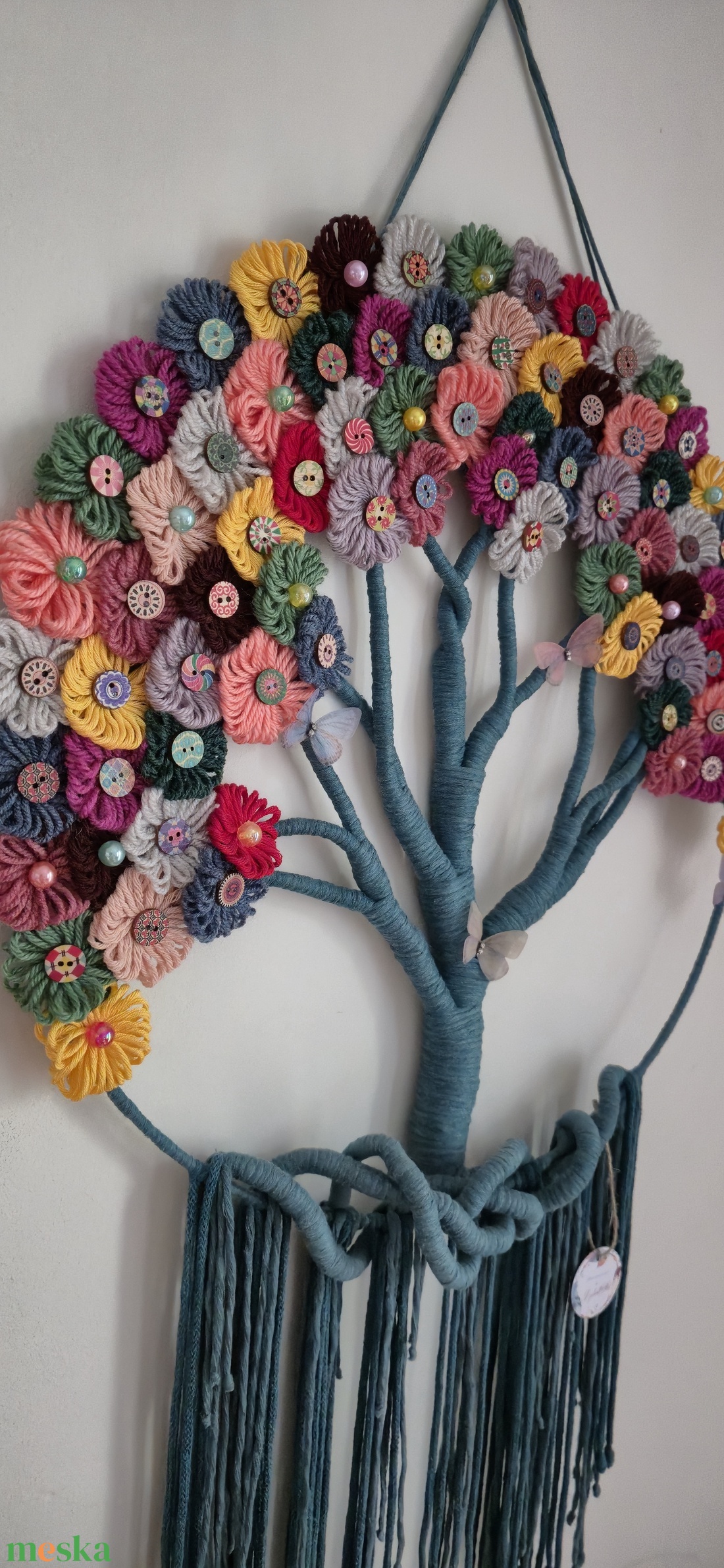 Makramé életfa  - otthon & életmód - dekoráció - fali és függő dekoráció - falra akasztható dekor - Meska.hu