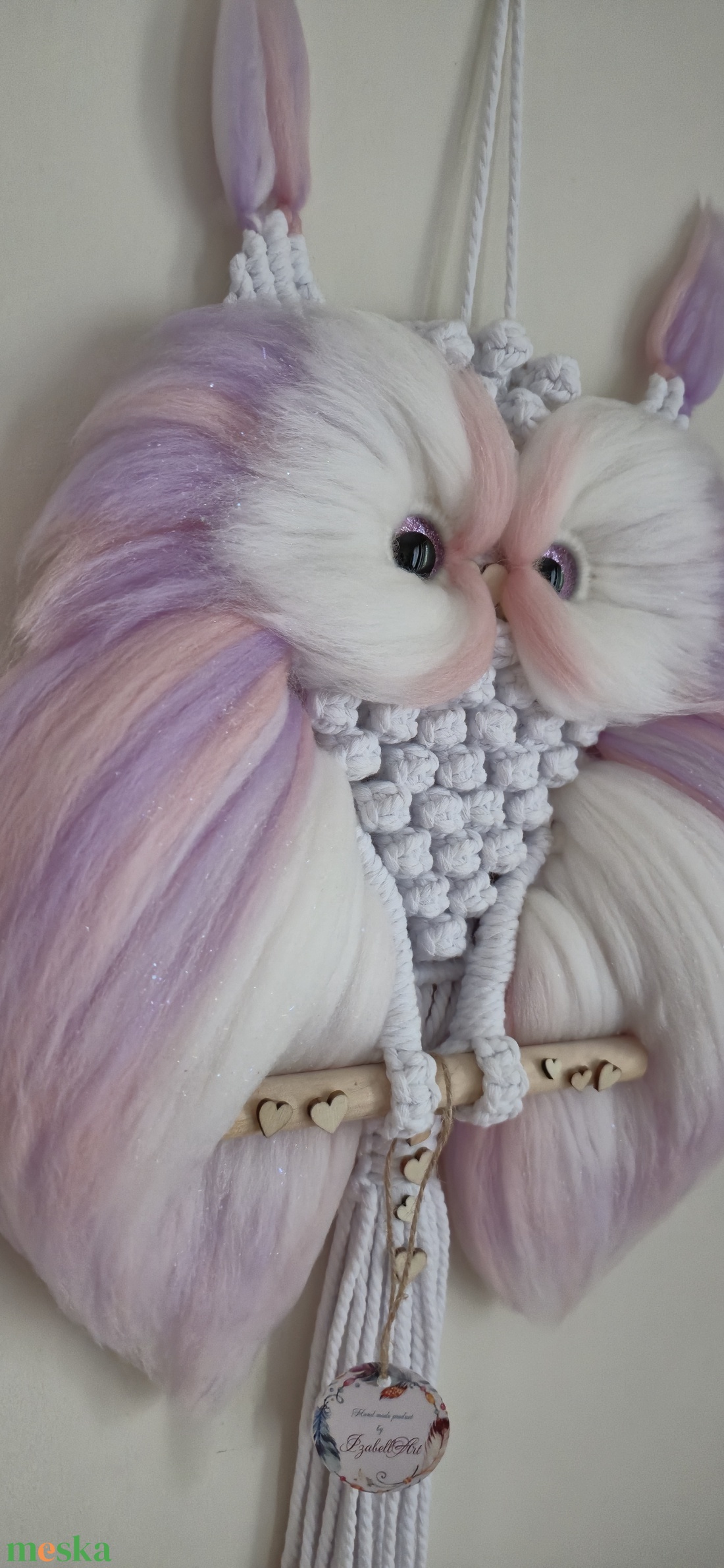 Makramé bagoly  - otthon & életmód - dekoráció - fali és függő dekoráció - falra akasztható dekor - Meska.hu