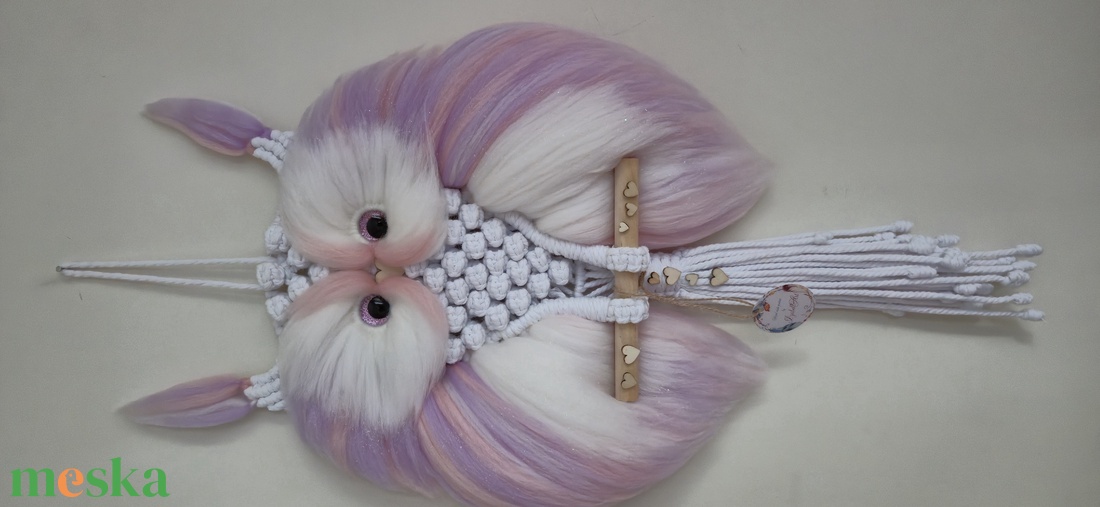 Makramé bagoly  - otthon & életmód - dekoráció - fali és függő dekoráció - falra akasztható dekor - Meska.hu