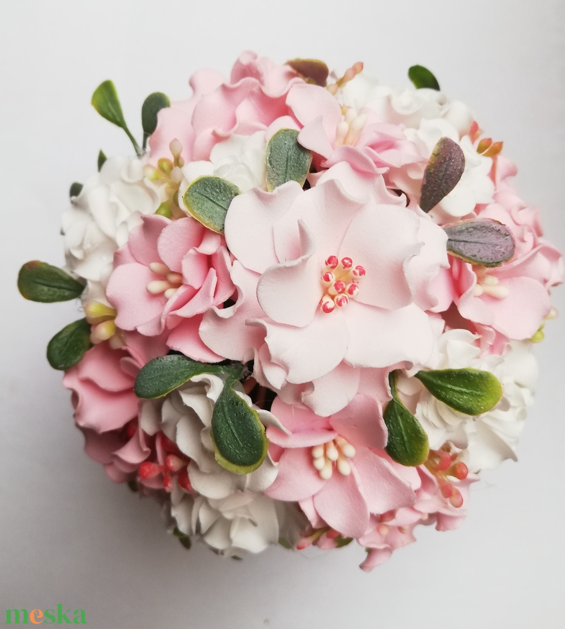 Asztaldísz rózsaszín virágokkal  - otthon & életmód - dekoráció - asztal és polc dekoráció - asztaldísz - Meska.hu