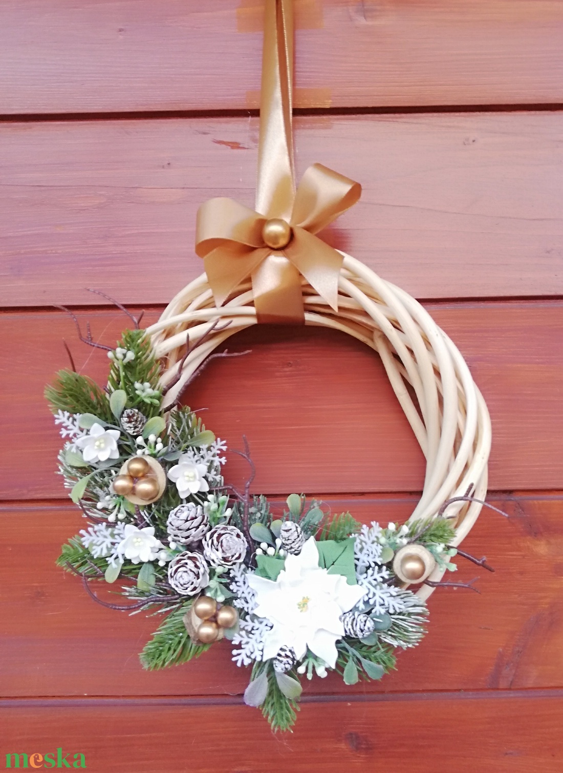 Karácsonyi ajtódísz, kopogtató - karácsony - karácsonyi lakásdekoráció - karácsonyi ajtódíszek - Meska.hu