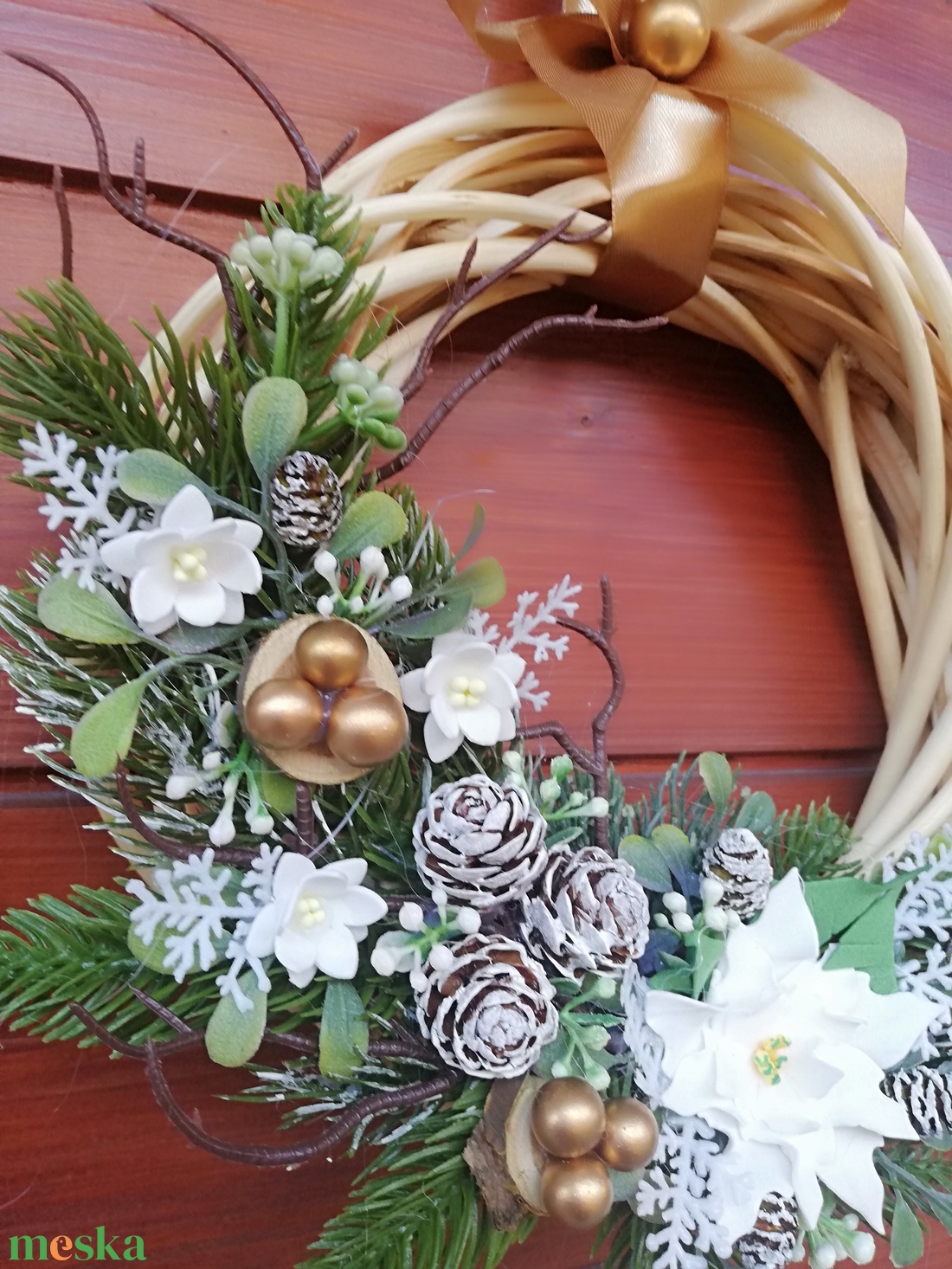 Karácsonyi ajtódísz, kopogtató - karácsony - karácsonyi lakásdekoráció - karácsonyi ajtódíszek - Meska.hu