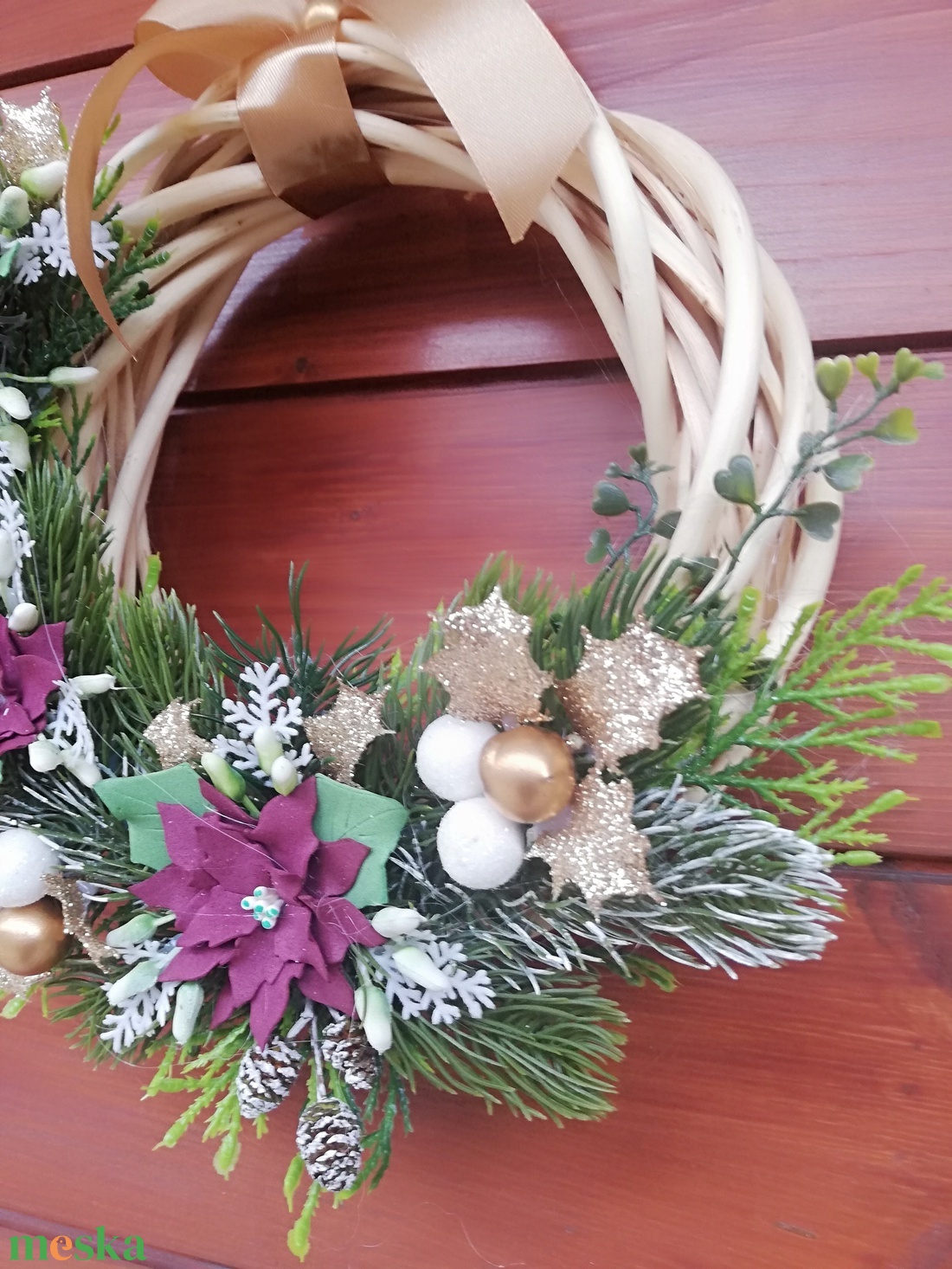 Elegáns ünnepi koszorú - karácsony - karácsonyi lakásdekoráció - karácsonyi ajtódíszek - Meska.hu