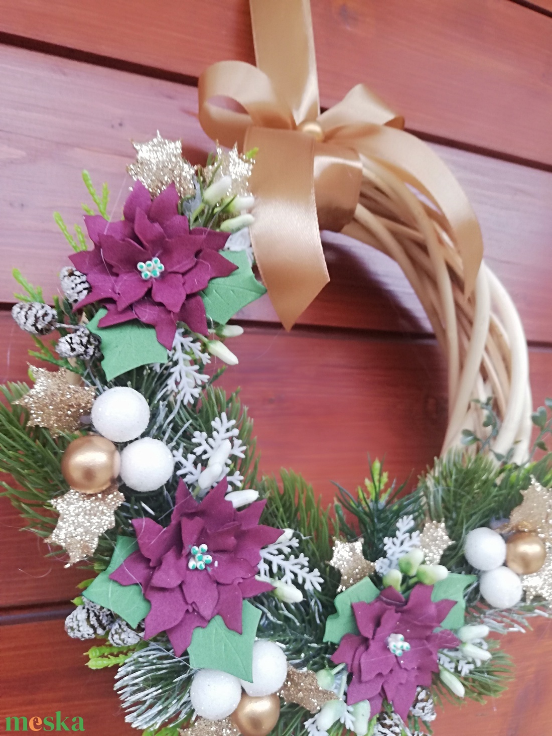 Elegáns ünnepi koszorú - karácsony - karácsonyi lakásdekoráció - karácsonyi ajtódíszek - Meska.hu