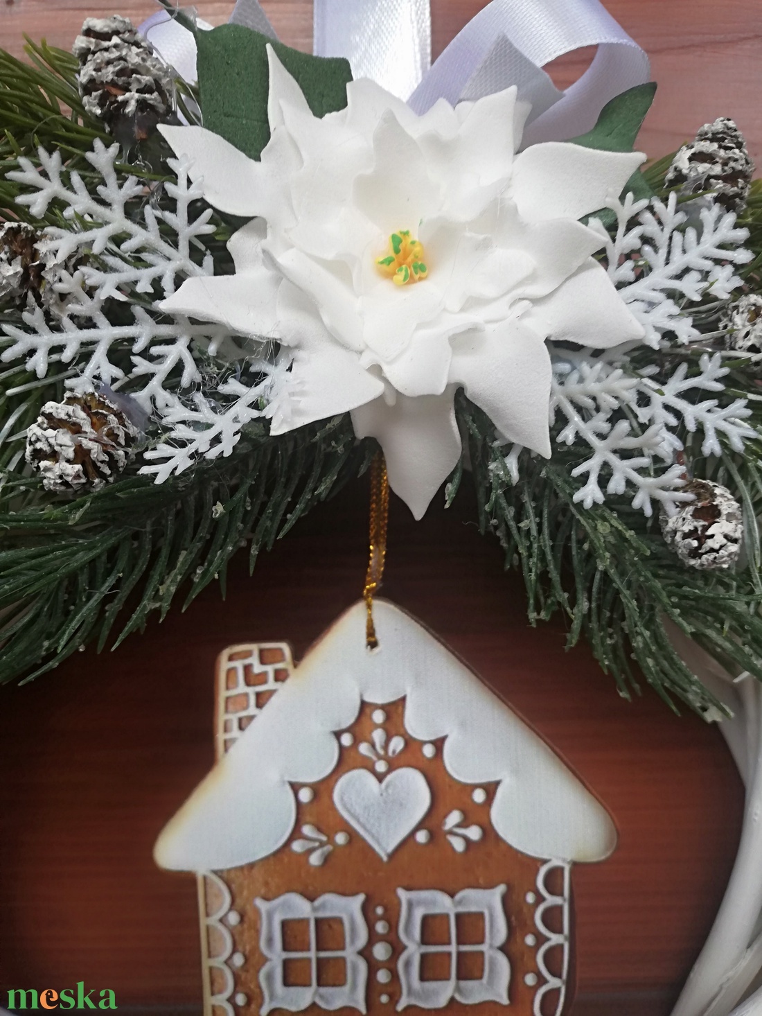 Szolíd téli ajtódísz, kopogtató - karácsony - karácsonyi lakásdekoráció - karácsonyi ajtódíszek - Meska.hu