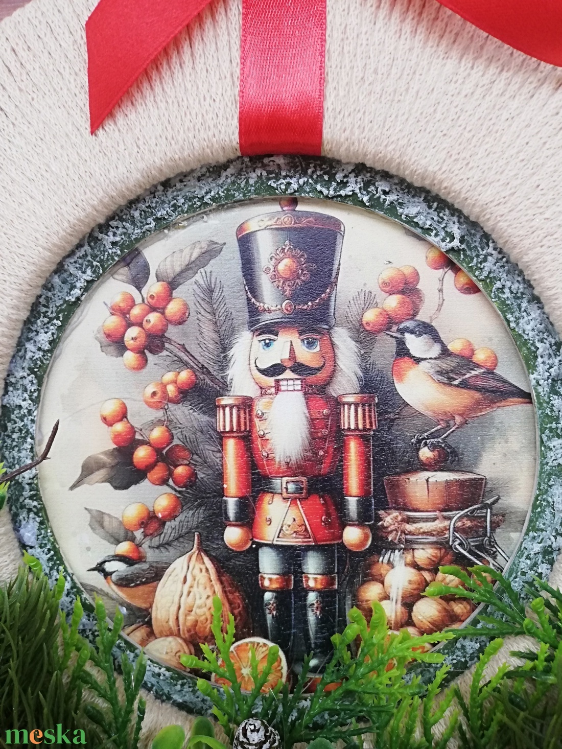 Karácsonyi ajtódísz diótörő figurával - karácsony - karácsonyi lakásdekoráció - karácsonyi ajtódíszek - Meska.hu