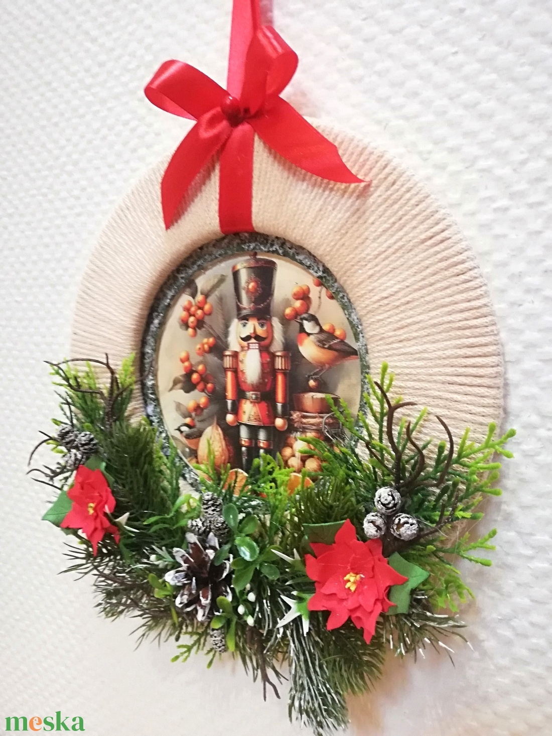 Karácsonyi ajtódísz diótörő figurával - karácsony - karácsonyi lakásdekoráció - karácsonyi ajtódíszek - Meska.hu