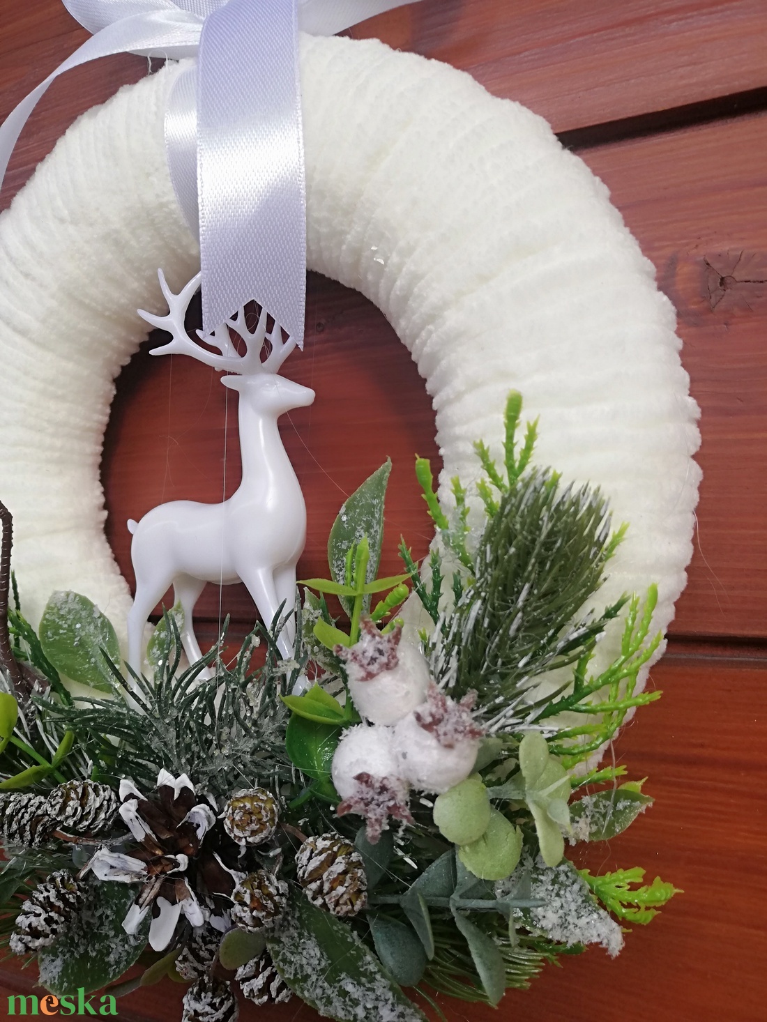 Téli ajtó/ablakdísz szarvas figrával - karácsony - karácsonyi lakásdekoráció - karácsonyi ajtódíszek - Meska.hu