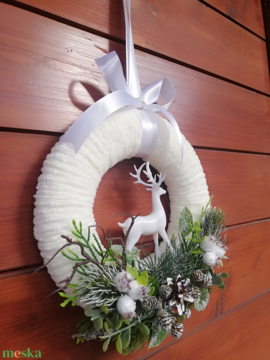 Téli ajtó/ablakdísz szarvas figrával - karácsony - karácsonyi lakásdekoráció - karácsonyi ajtódíszek - Meska.hu