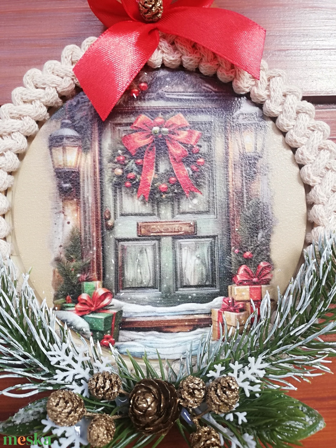 Kisméretű téli ajtó/ablakdísz - otthon & életmód - dekoráció - ajtó- és ablak dekoráció - ajtódísz & kopogtató - Meska.hu