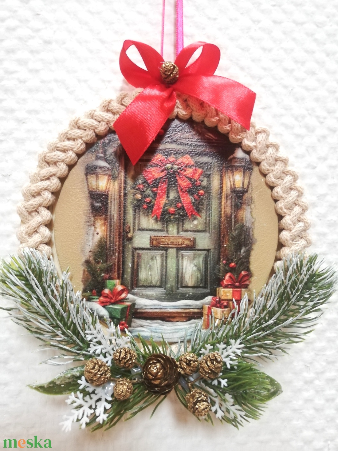 Kisméretű téli ajtó/ablakdísz - otthon & életmód - dekoráció - ajtó- és ablak dekoráció - ajtódísz & kopogtató - Meska.hu