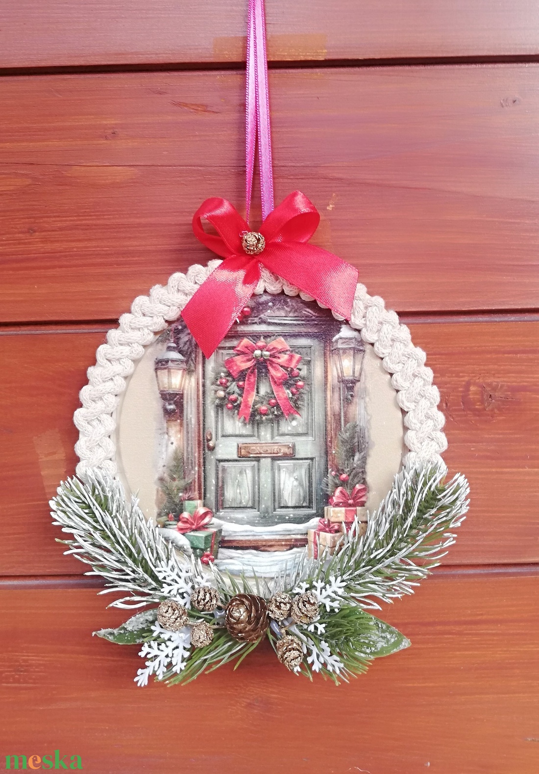 Kisméretű téli ajtó/ablakdísz - otthon & életmód - dekoráció - ajtó- és ablak dekoráció - ajtódísz & kopogtató - Meska.hu