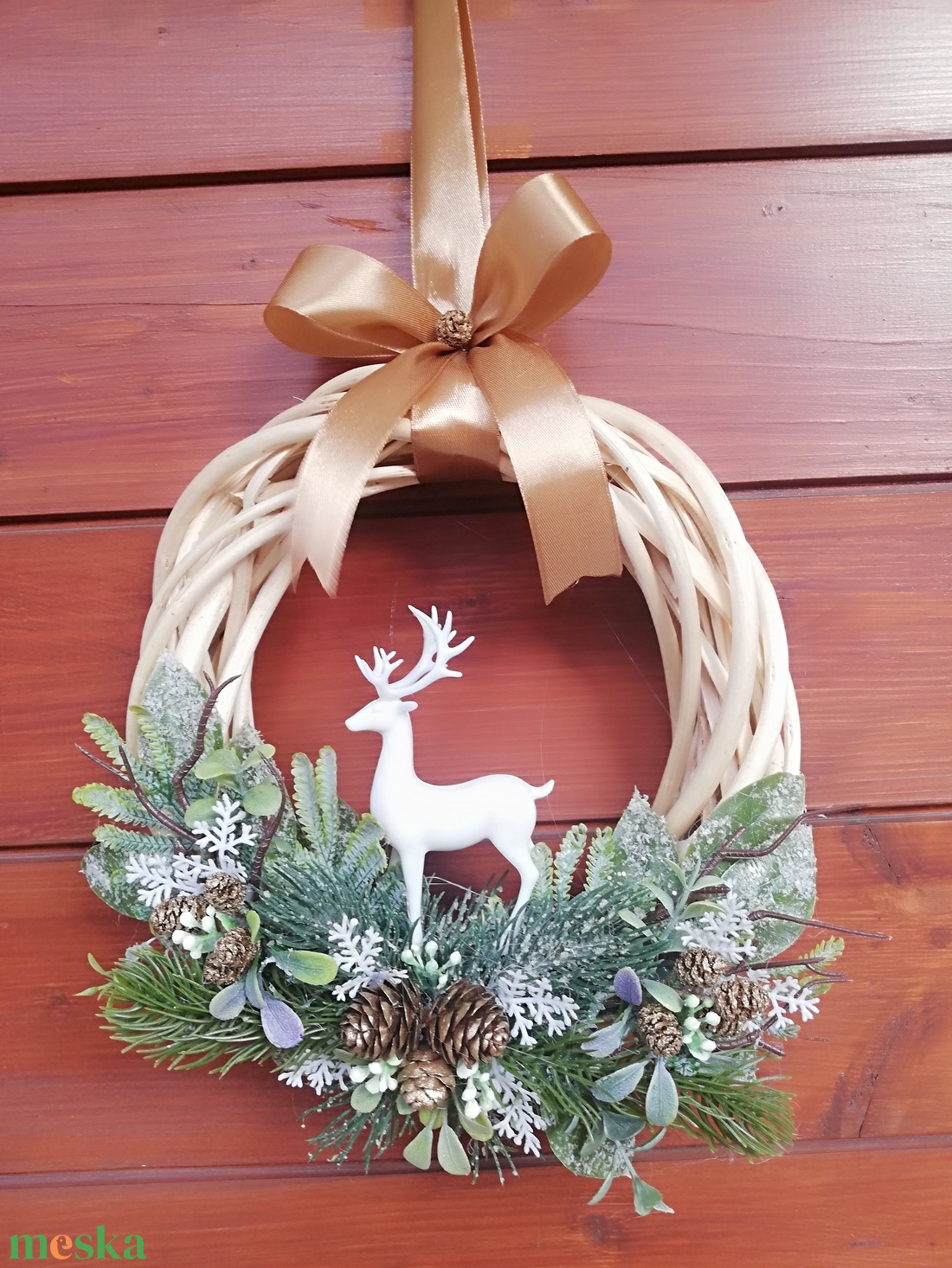 Téli ajtódísz, kopogtató - karácsony - karácsonyi lakásdekoráció - karácsonyi ajtódíszek - Meska.hu