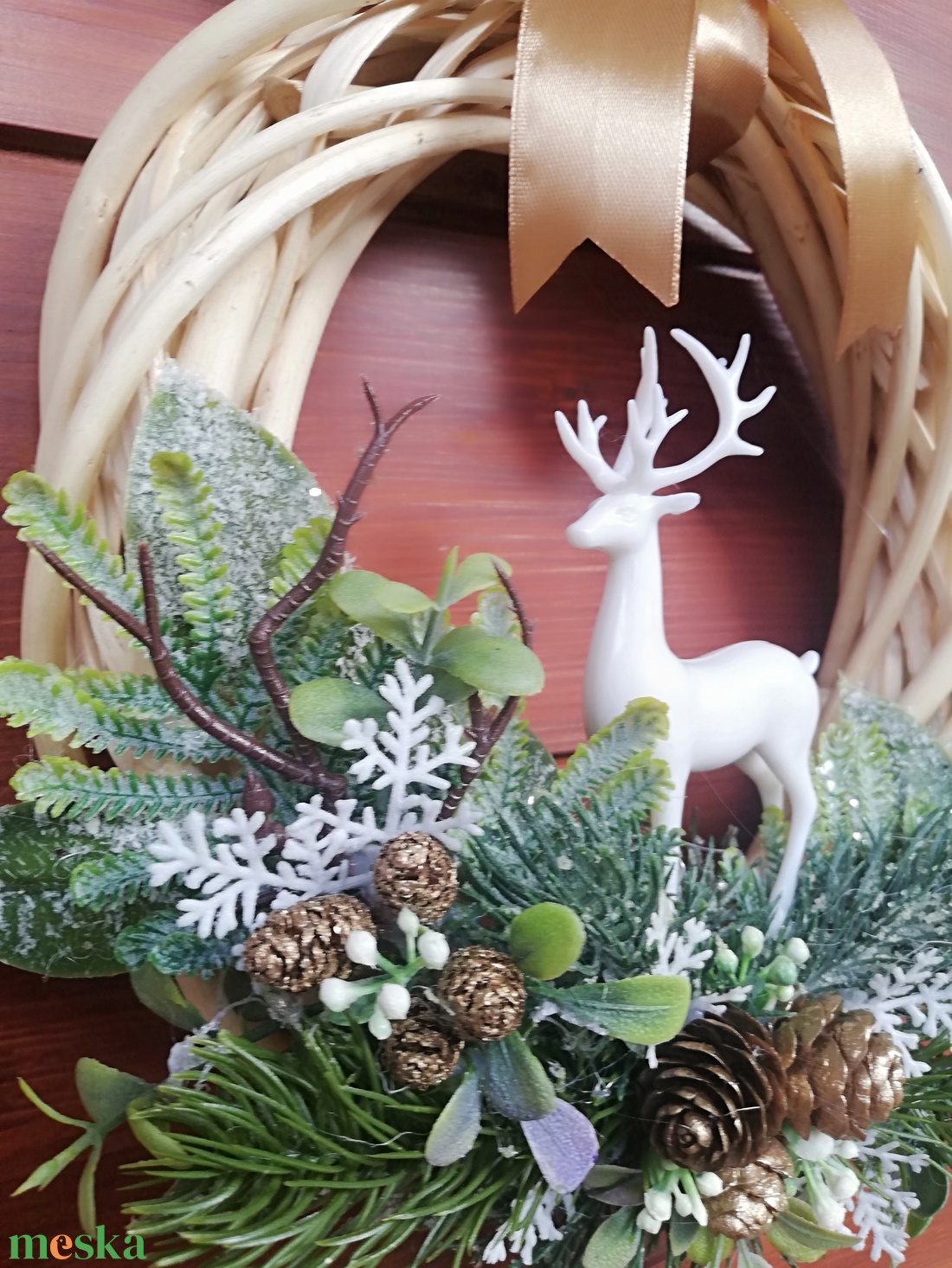 Téli ajtódísz, kopogtató - karácsony - karácsonyi lakásdekoráció - karácsonyi ajtódíszek - Meska.hu