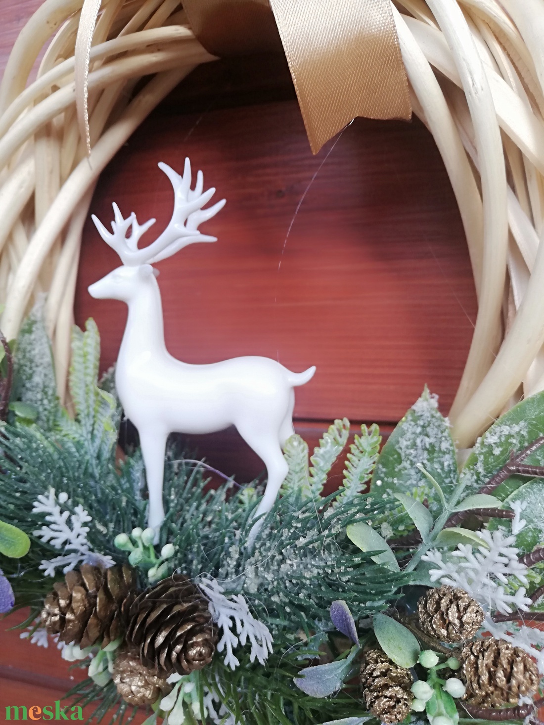 Téli ajtódísz, kopogtató - karácsony - karácsonyi lakásdekoráció - karácsonyi ajtódíszek - Meska.hu