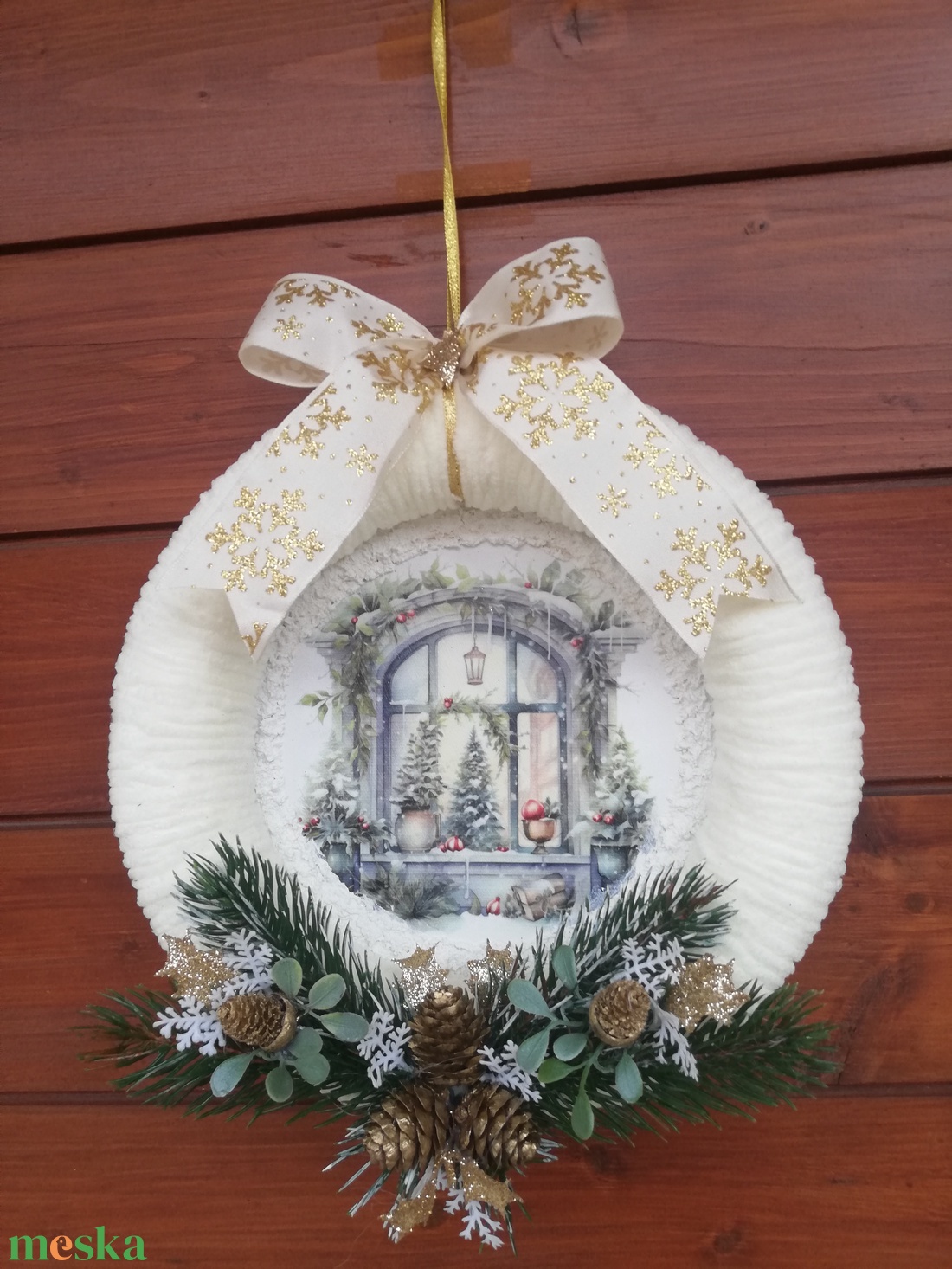 Karácsonyi ajtó/ablakdísz - karácsony - karácsonyi lakásdekoráció - karácsonyi ajtódíszek - Meska.hu