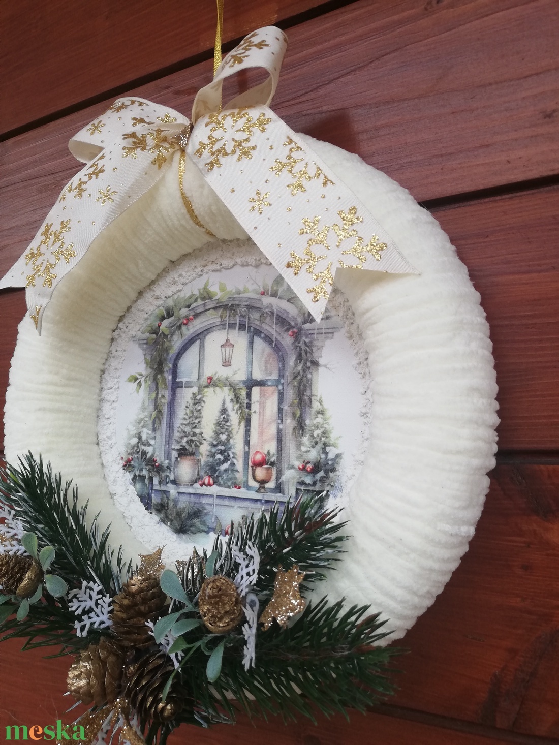 Karácsonyi ajtó/ablakdísz - karácsony - karácsonyi lakásdekoráció - karácsonyi ajtódíszek - Meska.hu