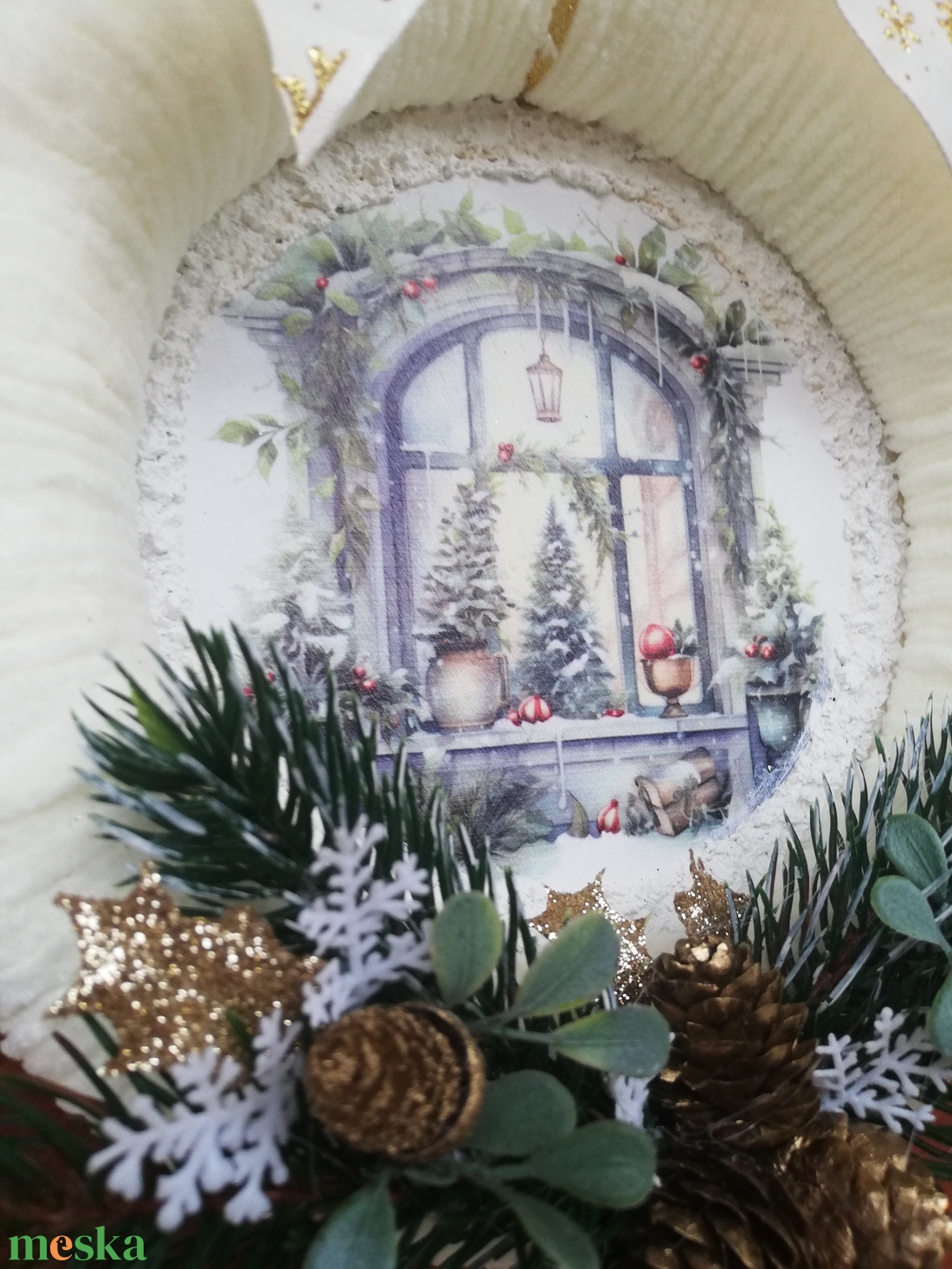 Karácsonyi ajtó/ablakdísz - karácsony - karácsonyi lakásdekoráció - karácsonyi ajtódíszek - Meska.hu
