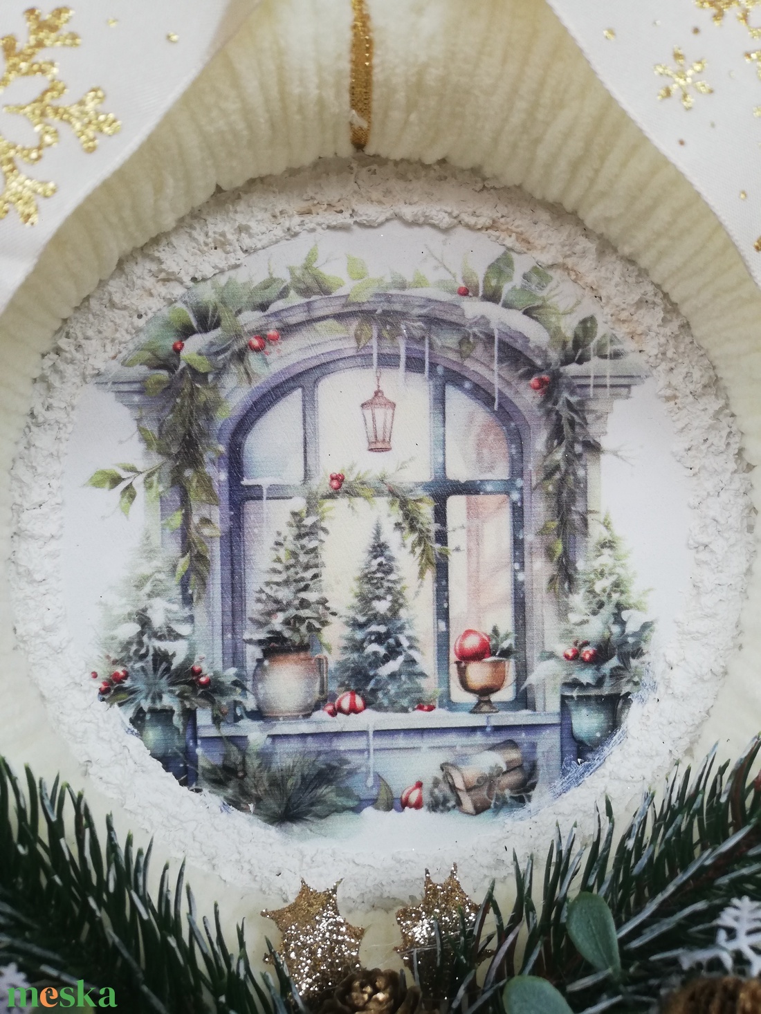 Karácsonyi ajtó/ablakdísz - karácsony - karácsonyi lakásdekoráció - karácsonyi ajtódíszek - Meska.hu