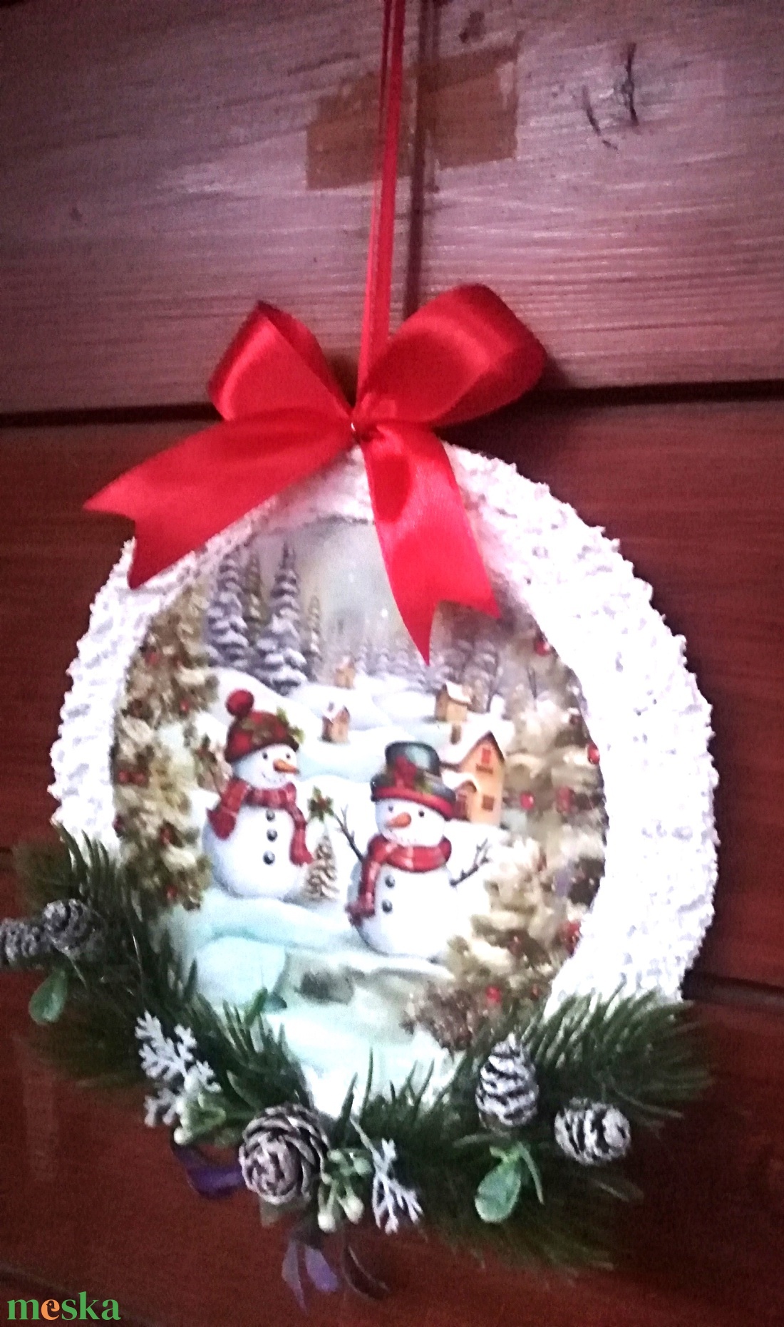 Kisméretű téli ajtó/ablakdísz - otthon & életmód - dekoráció - ajtó- és ablak dekoráció - ajtódísz & kopogtató - Meska.hu