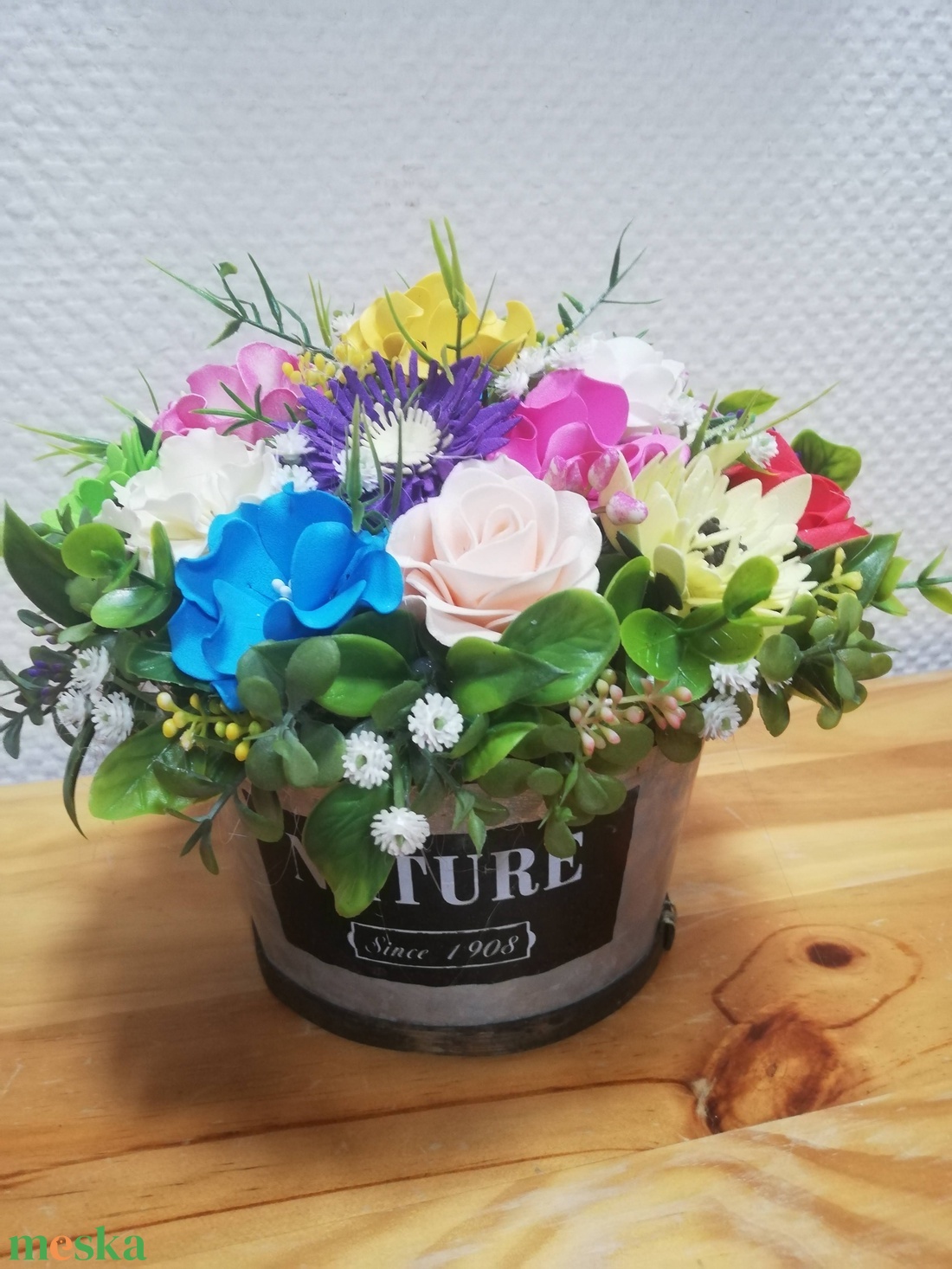 Tarka virágbox - otthon & életmód - virágdekoráció - virágdíszek - virágdísz kaspóban - Meska.hu