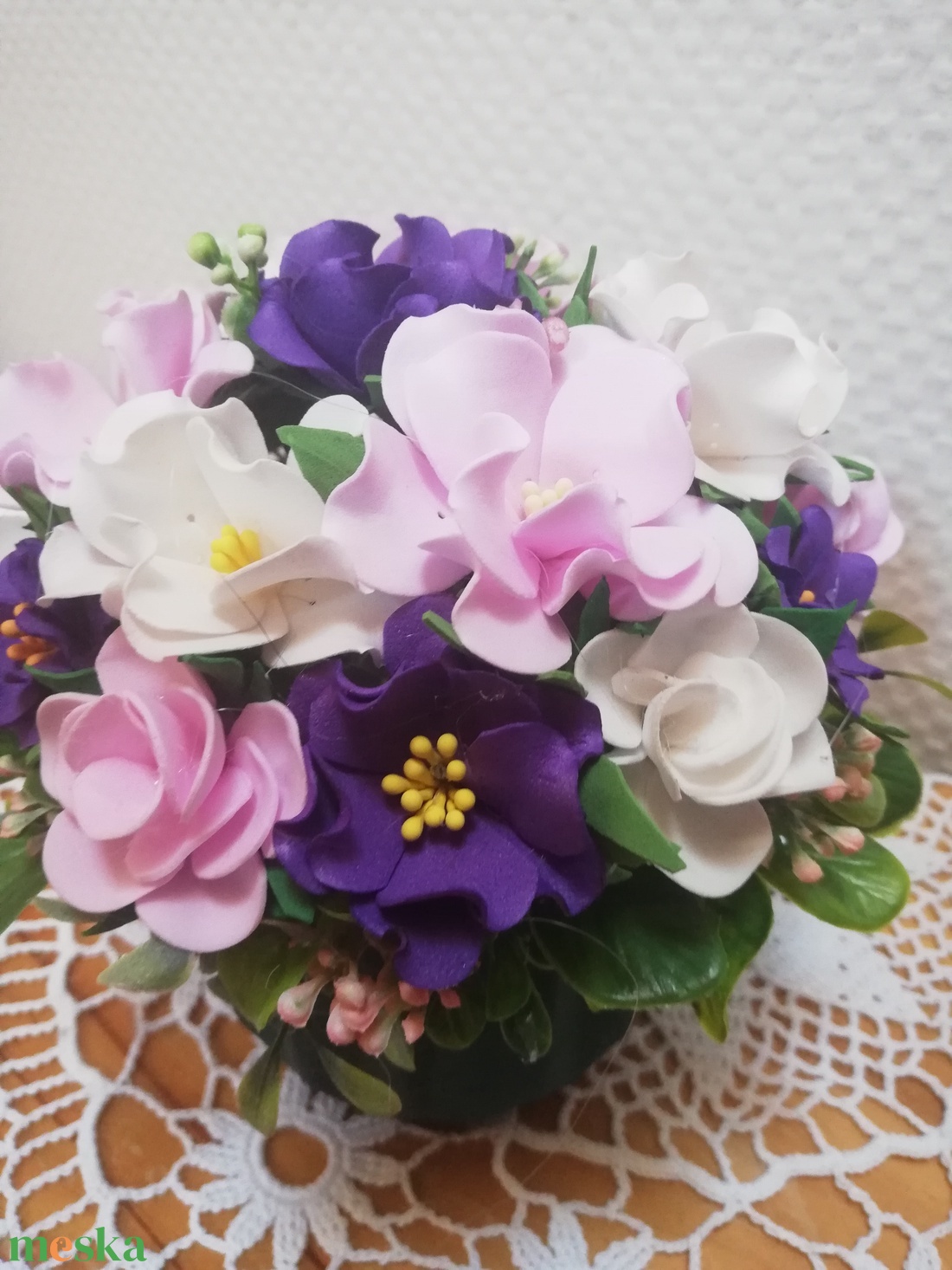 Elegáns virágos asztaldísz - otthon & életmód - dekoráció - asztal és polc dekoráció - asztaldísz - Meska.hu