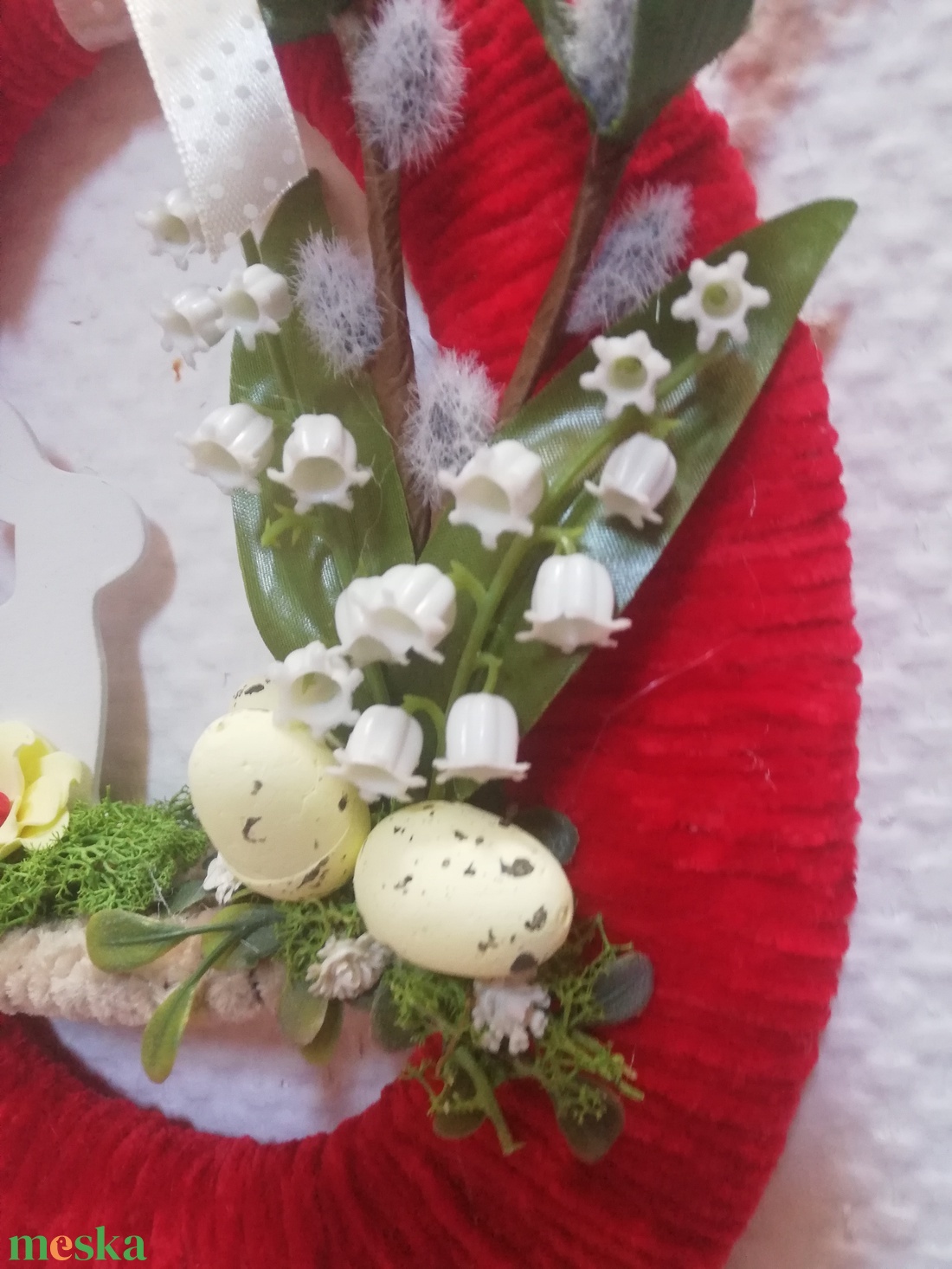 Bájos nyuszis húsvéti kopogtató - ünnepi díszek, dekorációk - húsvéti díszek és dekorációk - húsvéti ajtódísz, kopogtató - Meska.hu