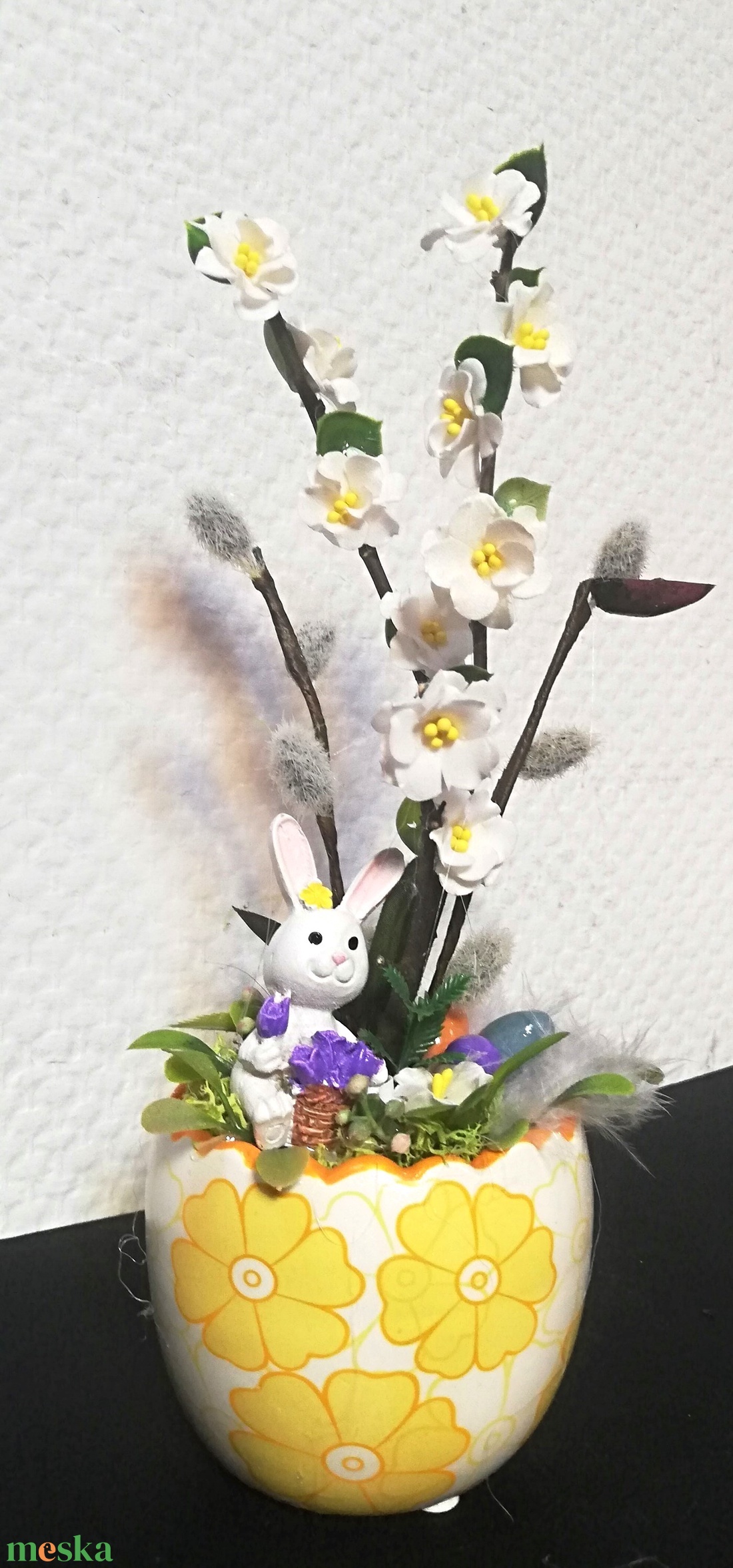 Kisméretű asztaldísz nyuszival - ünnepi díszek, dekorációk - húsvéti díszek és dekorációk - húsvéti asztaldíszek - Meska.hu