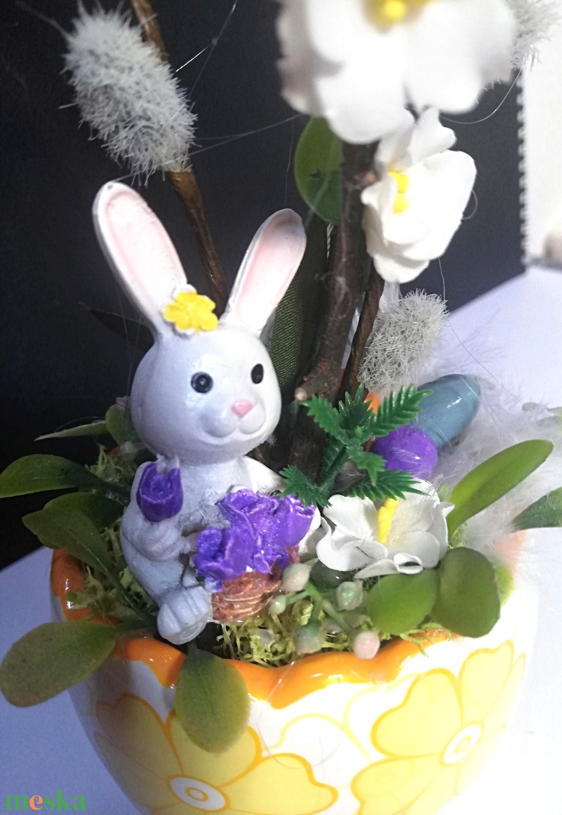 Kisméretű asztaldísz nyuszival - ünnepi díszek, dekorációk - húsvéti díszek és dekorációk - húsvéti asztaldíszek - Meska.hu