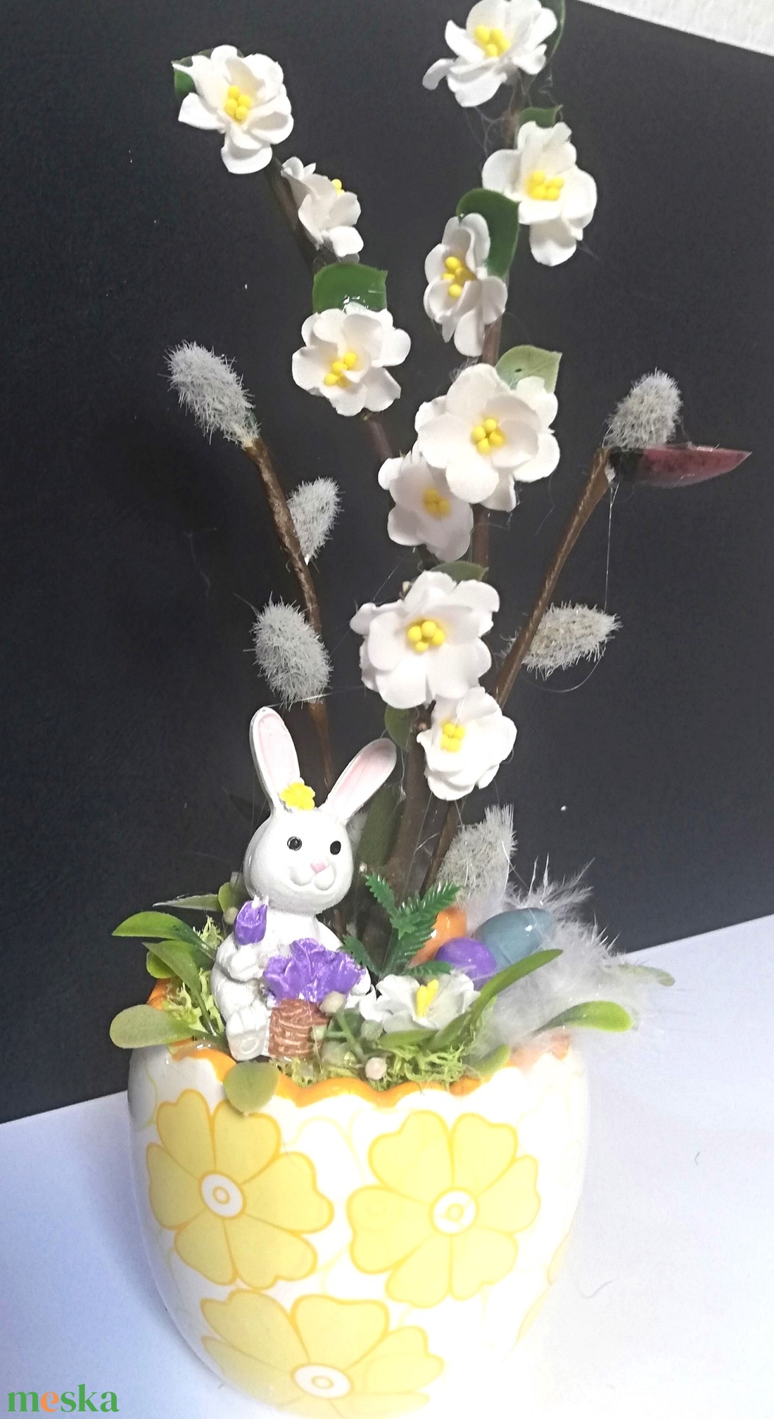 Kisméretű asztaldísz nyuszival - ünnepi díszek, dekorációk - húsvéti díszek és dekorációk - húsvéti asztaldíszek - Meska.hu