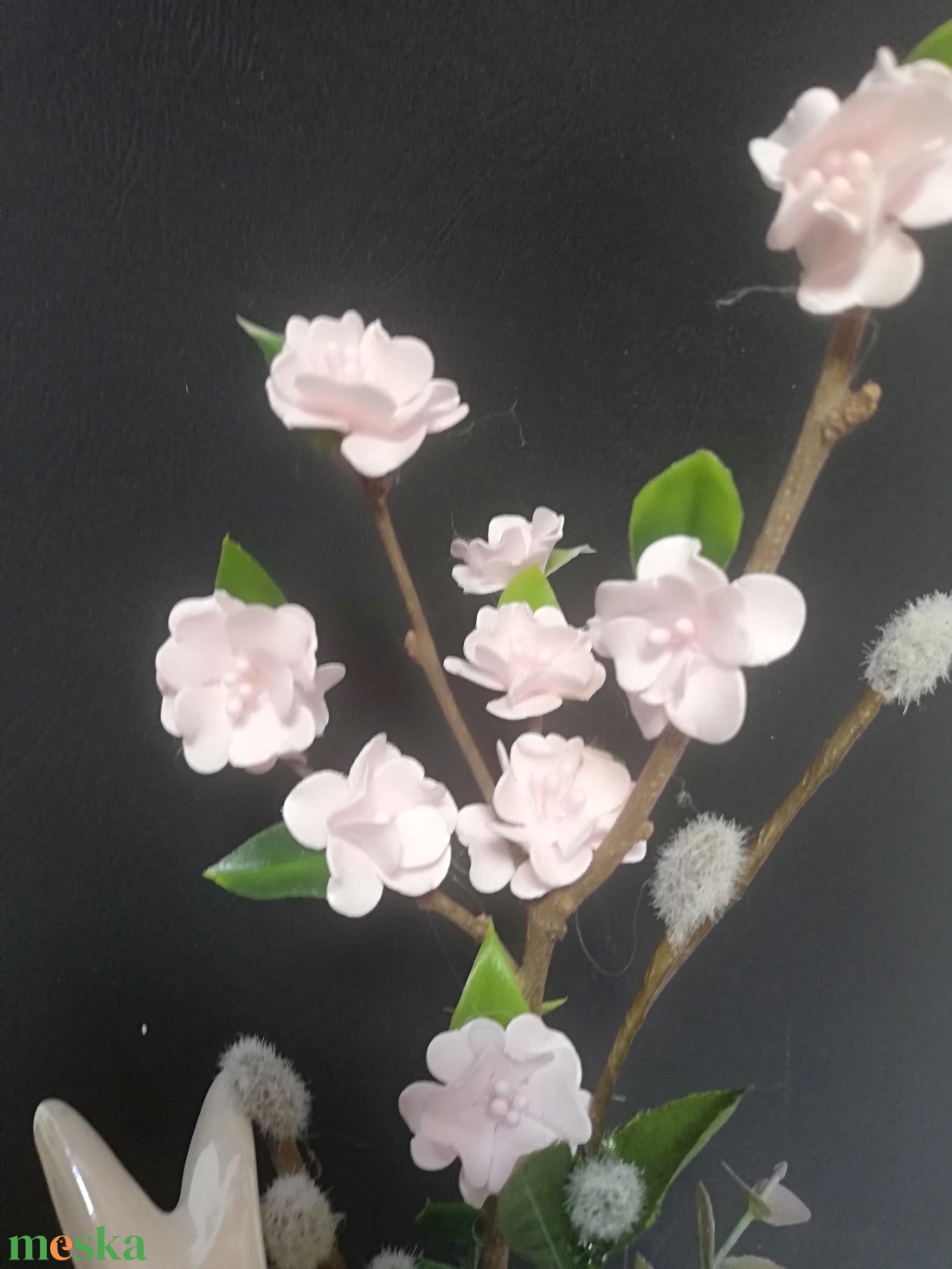 Barkás asztaldísz nyuszival - ünnepi díszek, dekorációk - húsvéti díszek és dekorációk - húsvéti asztaldíszek - Meska.hu