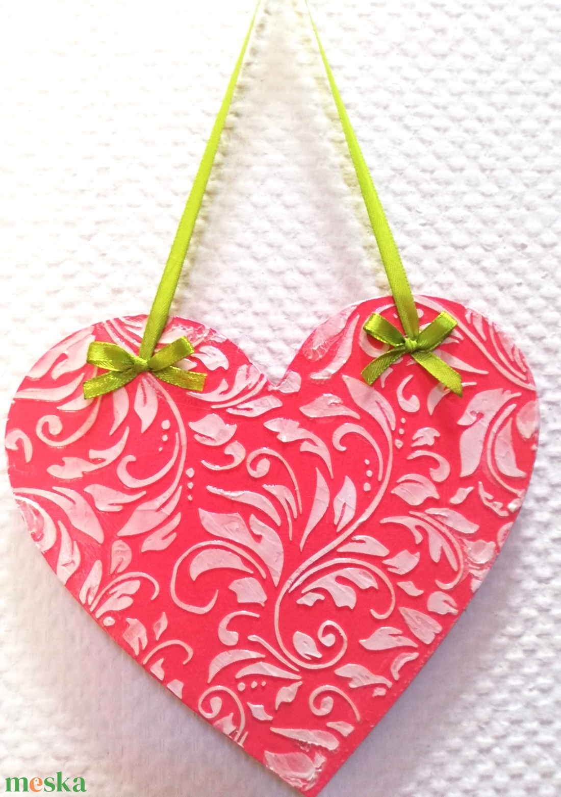 Rózsás szív - ajtó vagy ablakdísz - otthon & életmód - dekoráció - ajtó- és ablak dekoráció - ablakdísz - Meska.hu