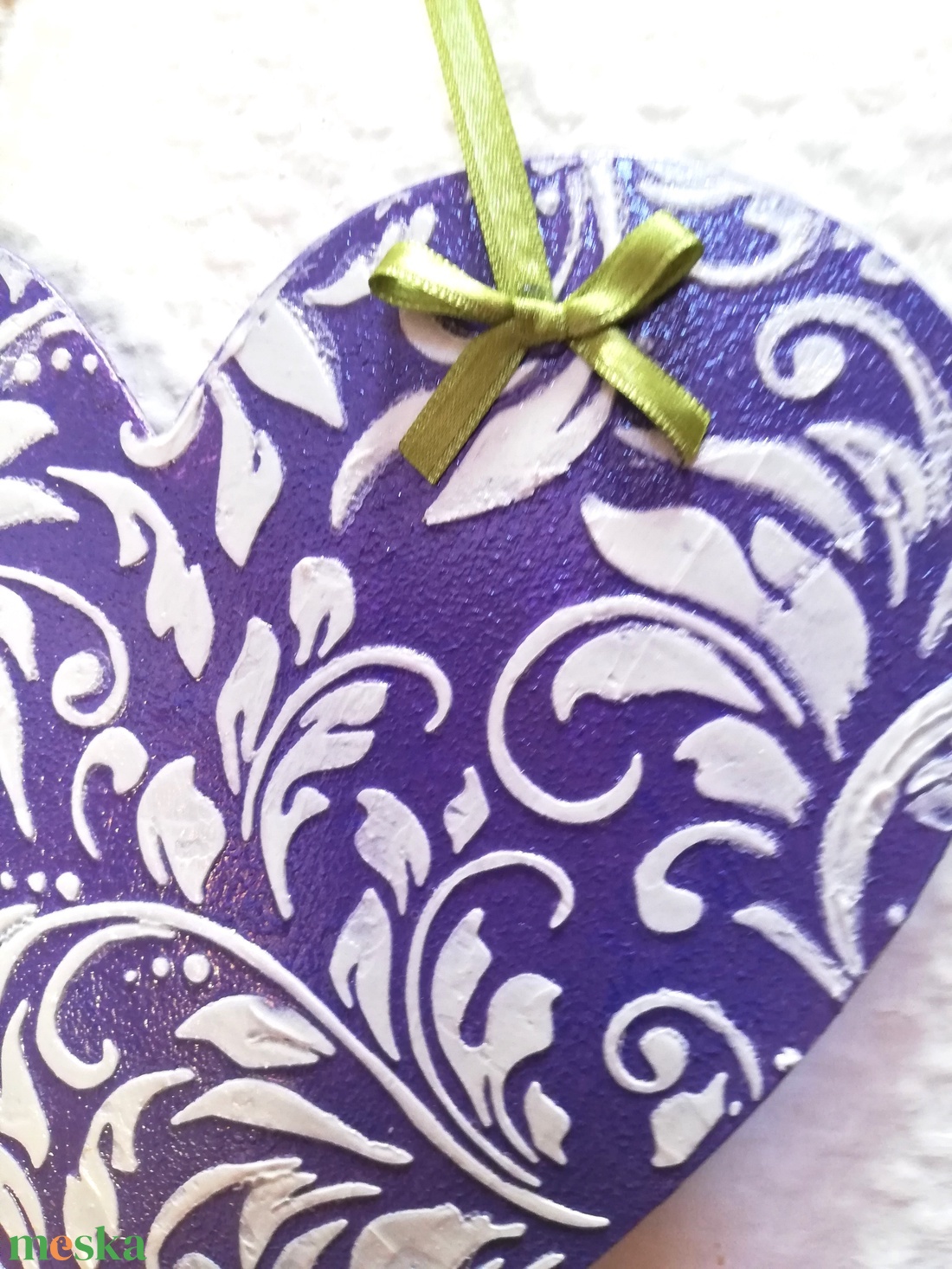 Ibolyás szív ajtó vagy ablakdísz - otthon & életmód - dekoráció - ajtó- és ablak dekoráció - ablakdísz - Meska.hu