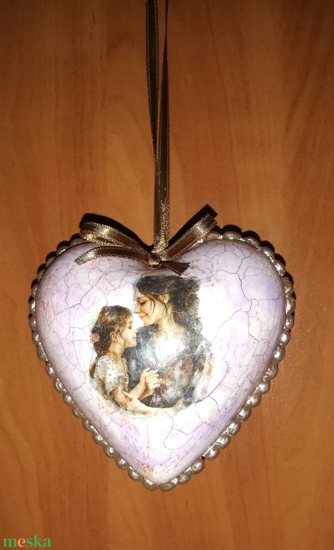 Antik hatású anyák napi szív dekoráció -  - Meska.hu