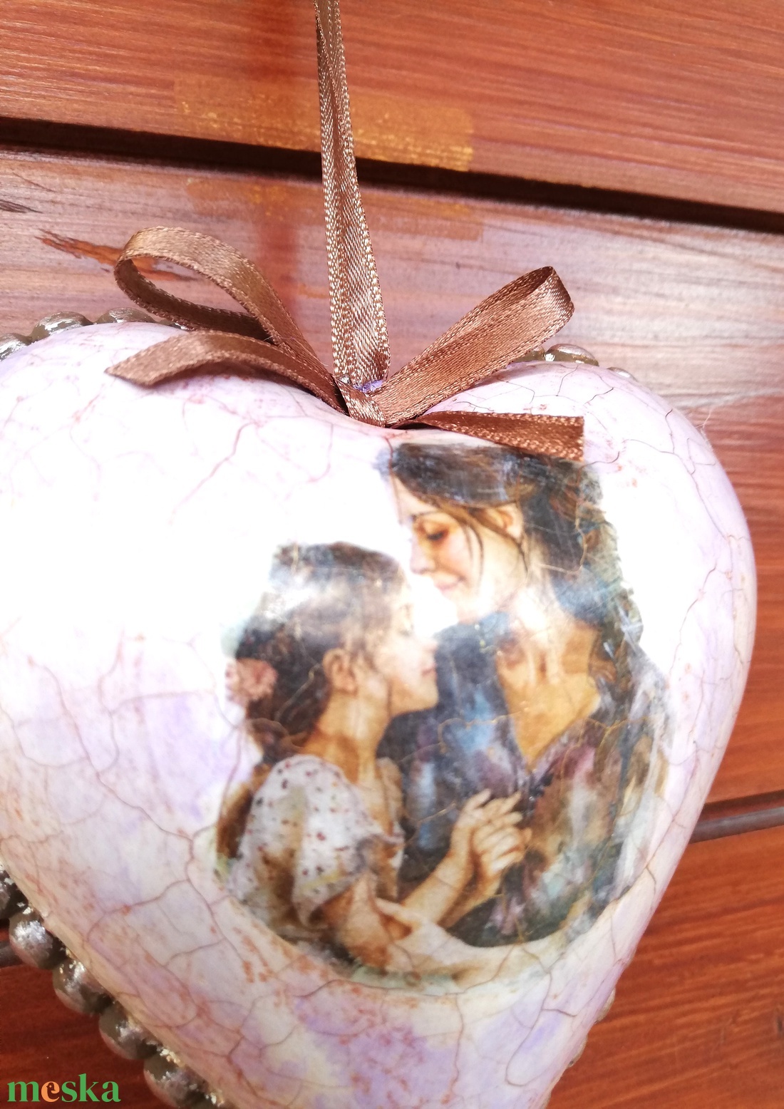 Antik hatású anyák napi szív dekoráció -  - Meska.hu