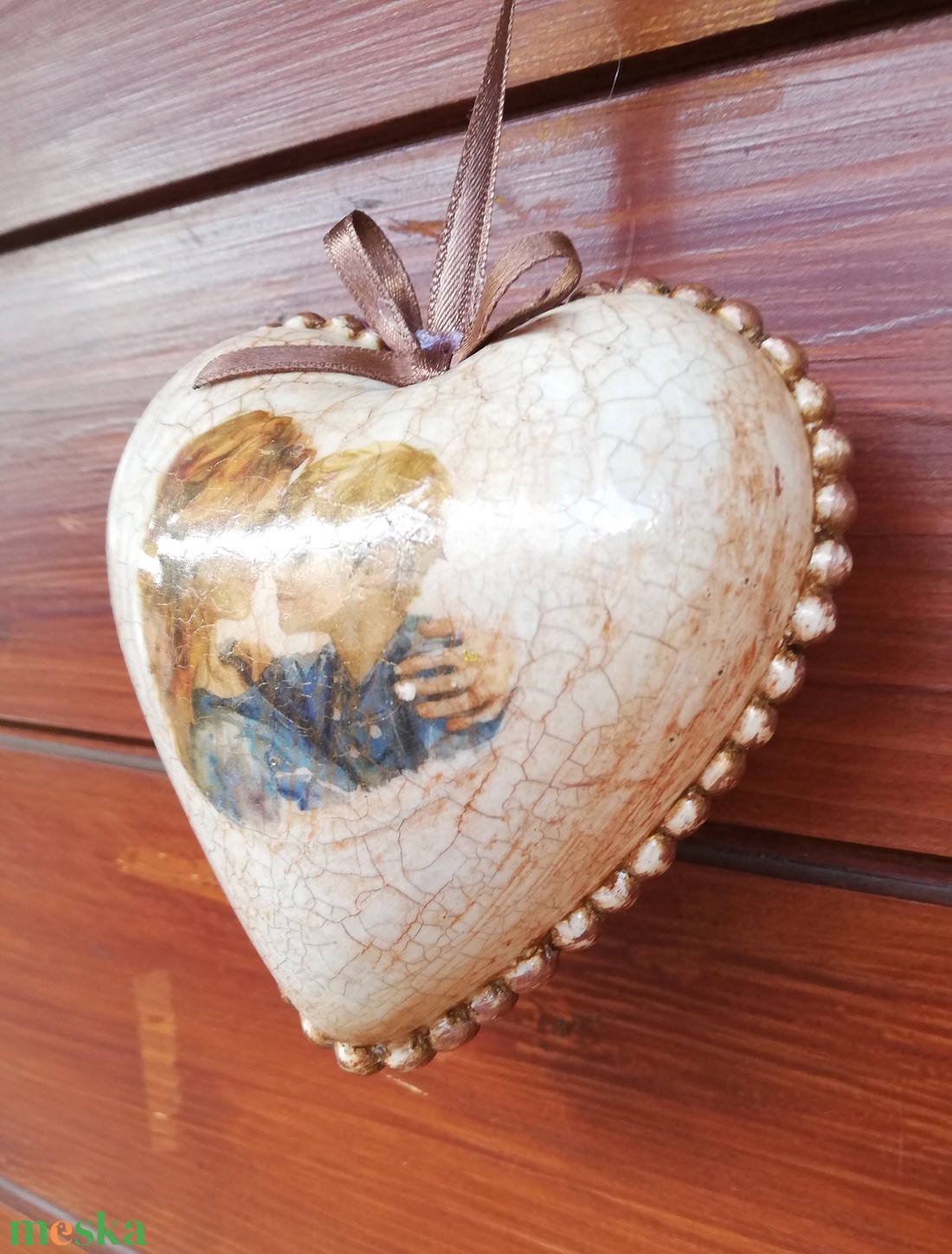 Antik hatású  anyák napi szív dekoráció -  - Meska.hu