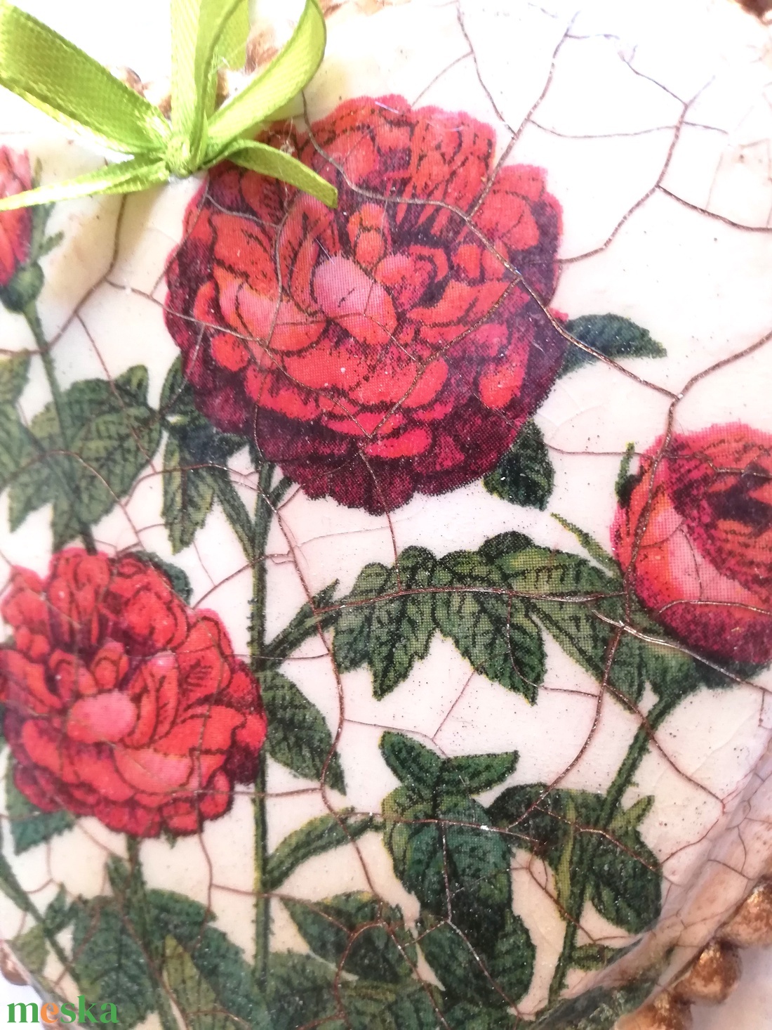  Rózsás szív alakú ajtó-, vagy ablakdísz - otthon & életmód - dekoráció - ajtó- és ablak dekoráció - ablakdísz - Meska.hu