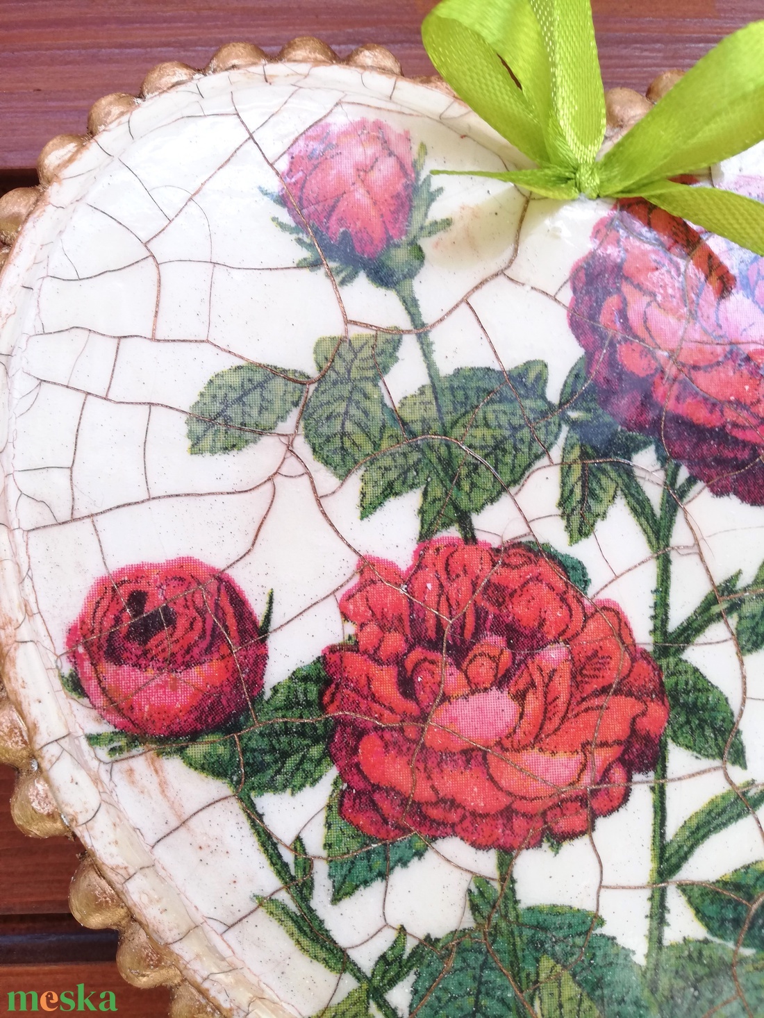  Rózsás szív alakú ajtó-, vagy ablakdísz - otthon & életmód - dekoráció - ajtó- és ablak dekoráció - ablakdísz - Meska.hu