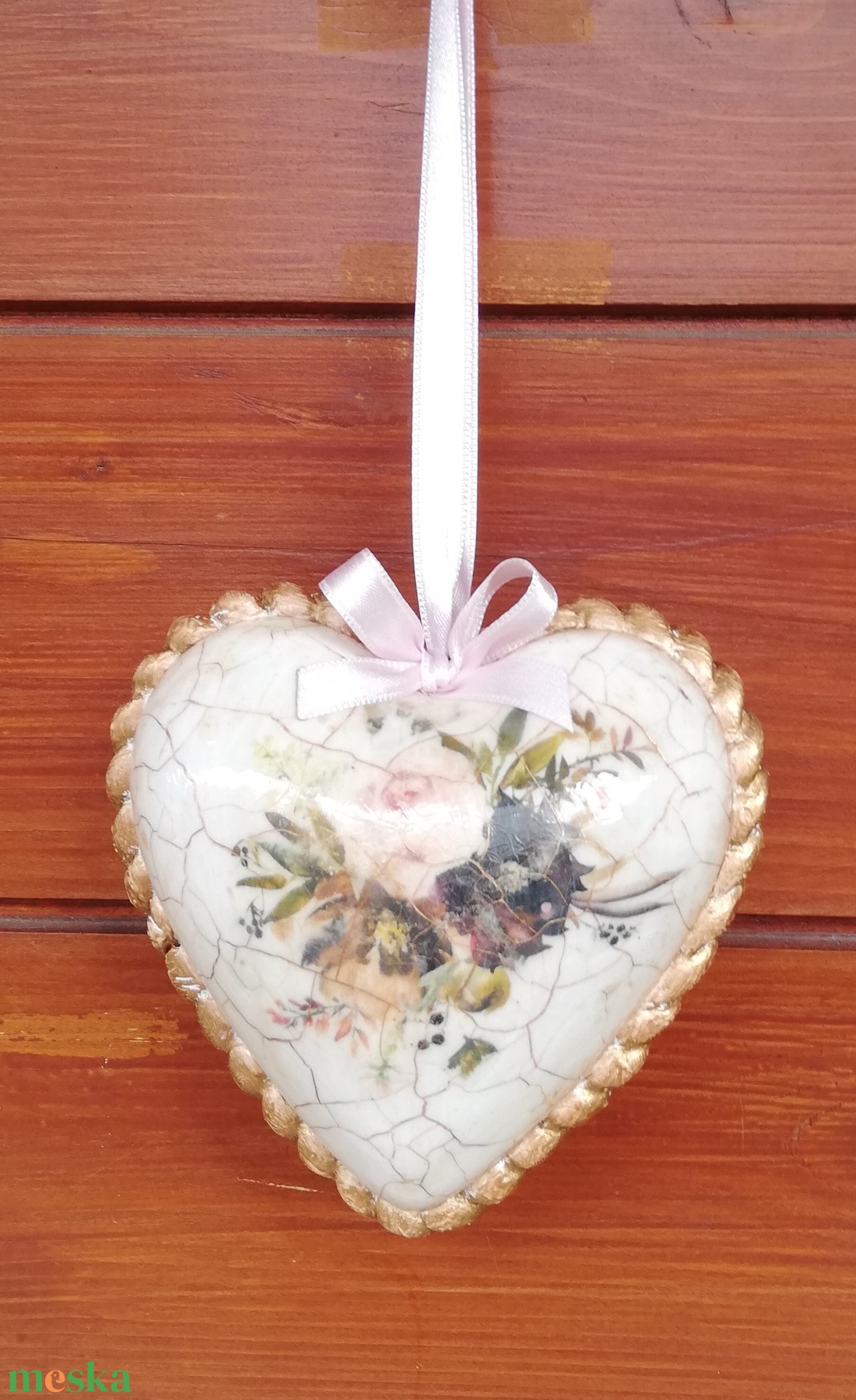 Anyák napi szív dekoráció - otthon & életmód - dekoráció - ajtó- és ablak dekoráció - ablakdísz - Meska.hu